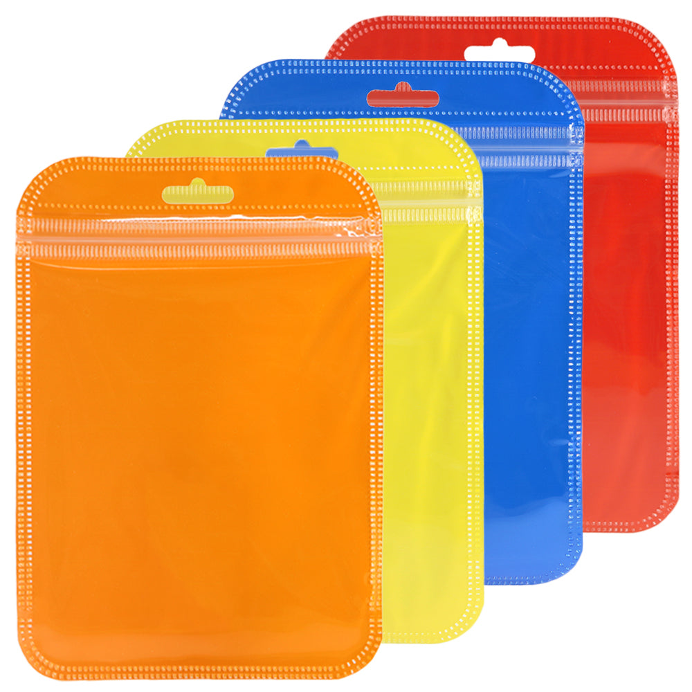 Glossy Colorful Transparent Poly Plastic Zipper Seal Bags