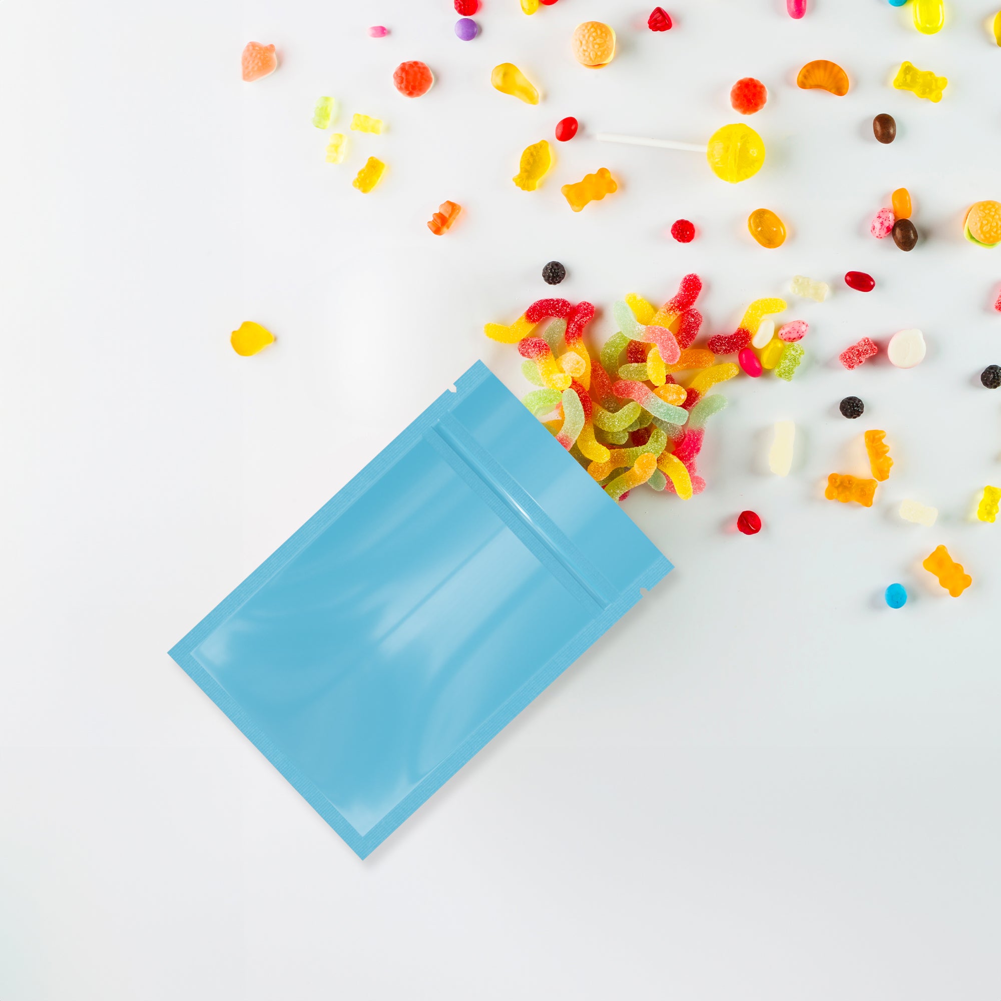 Glossy Double-Sided Flat Zipper Seal Bags in Pastel Colors Glossy Double-Sided Flat Zipper Seal Bags in Pastel Colors