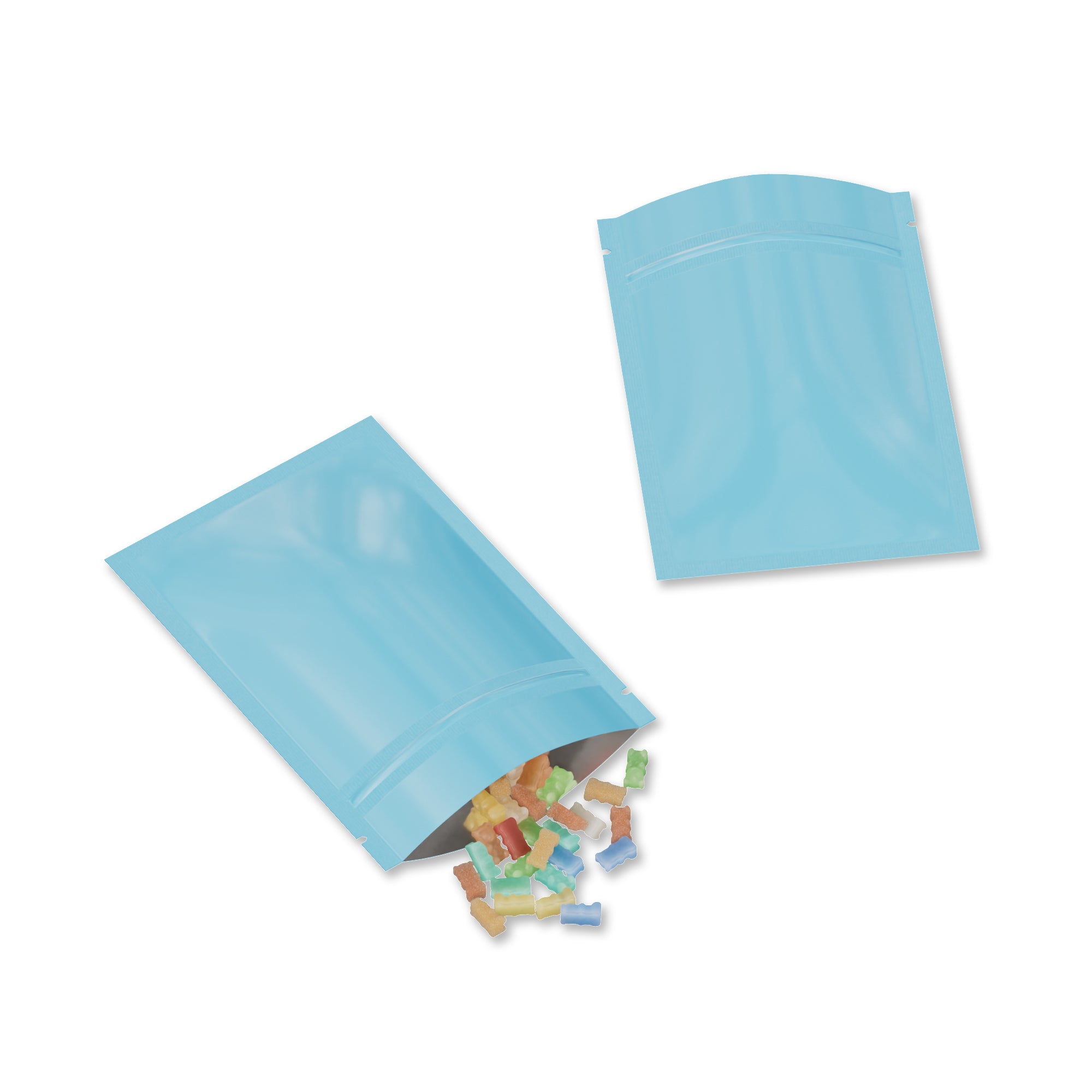 Glossy Double-Sided Flat Zipper Seal Bags in Pastel Colors Glossy Double-Sided Flat Zipper Seal Bags in Pastel Colors