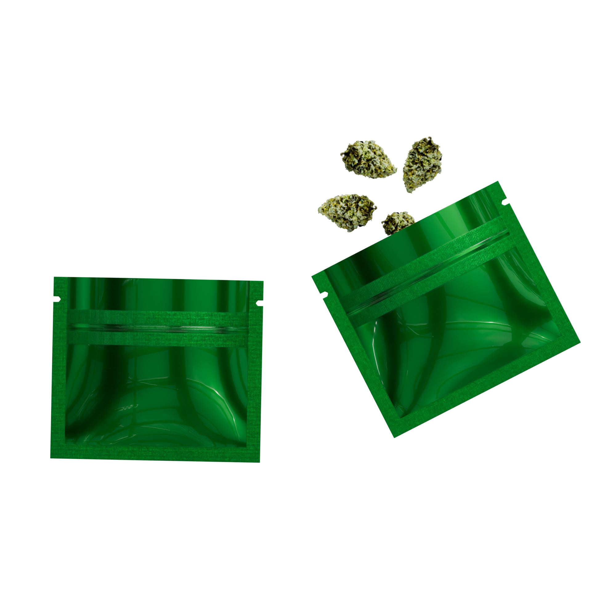 Glossy Double-Sided Forest Green Mini Mylar Foil Smell Proof Glossy Double-Sided Forest Green Mini Mylar Foil Smell Proof