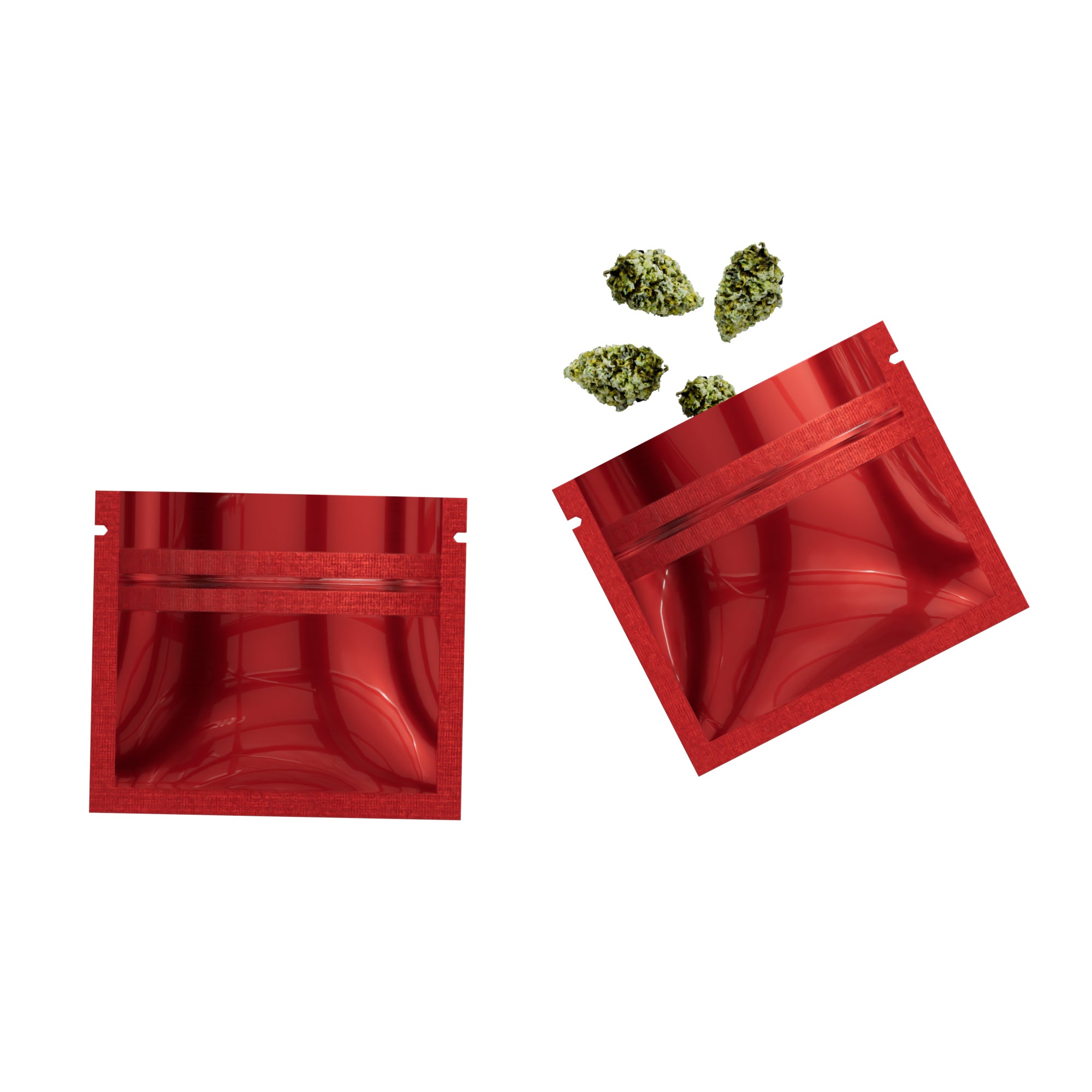 Glossy Double-Sided Heart Red Mini Mylar Foil Smell Proof Glossy Double-Sided Heart Red Mini Mylar Foil Smell Proof