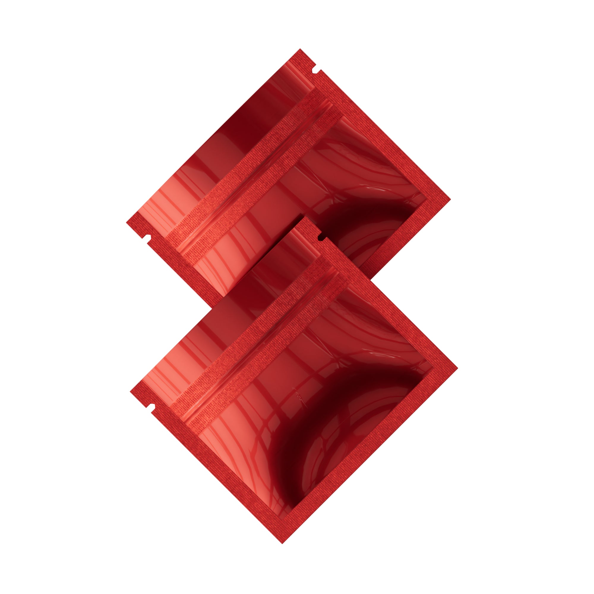 Glossy Double-Sided Heart Red Mini Mylar Foil Smell Proof Glossy Double-Sided Heart Red Mini Mylar Foil Smell Proof