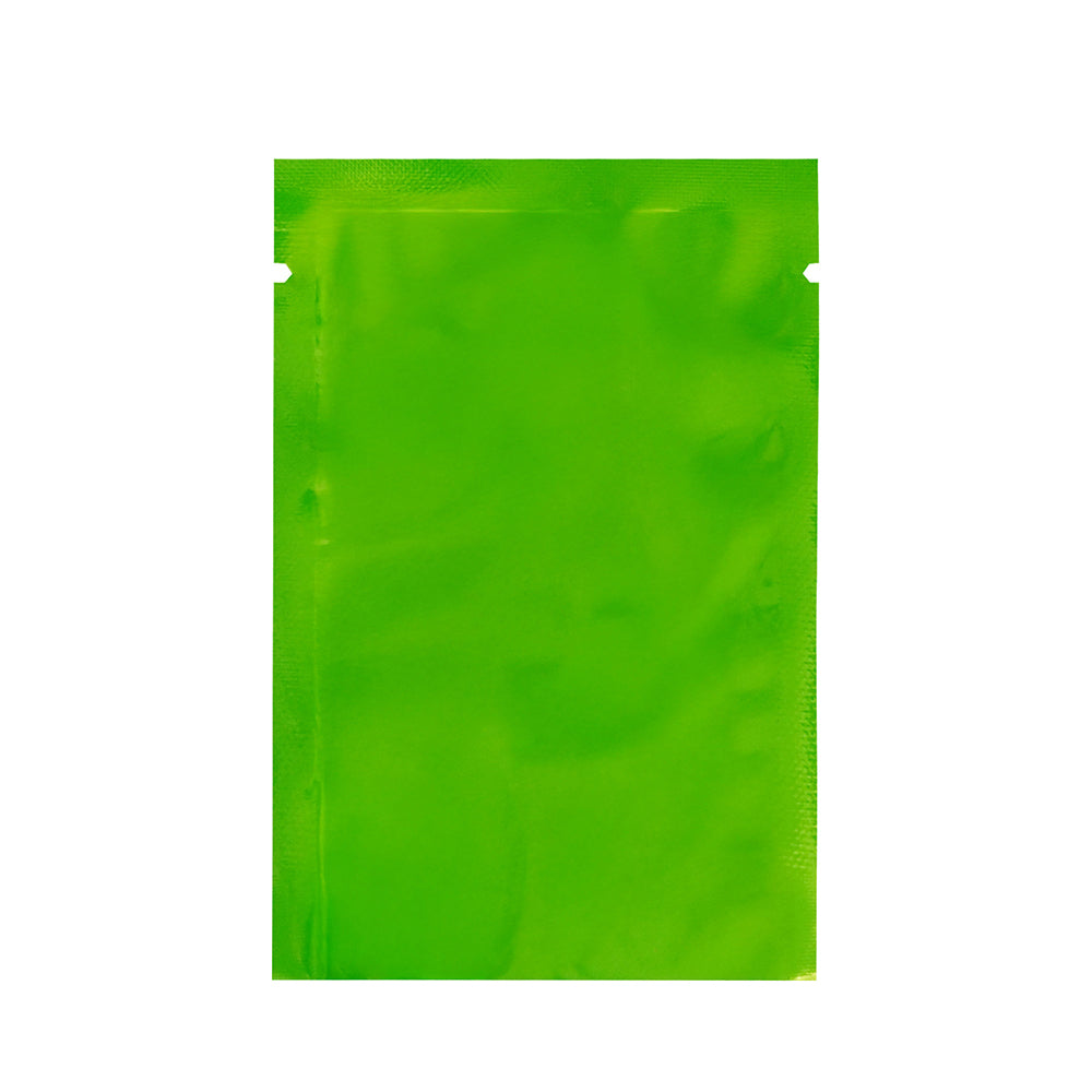 Glossy Electric Green Mylar Foil Open Fill Bags