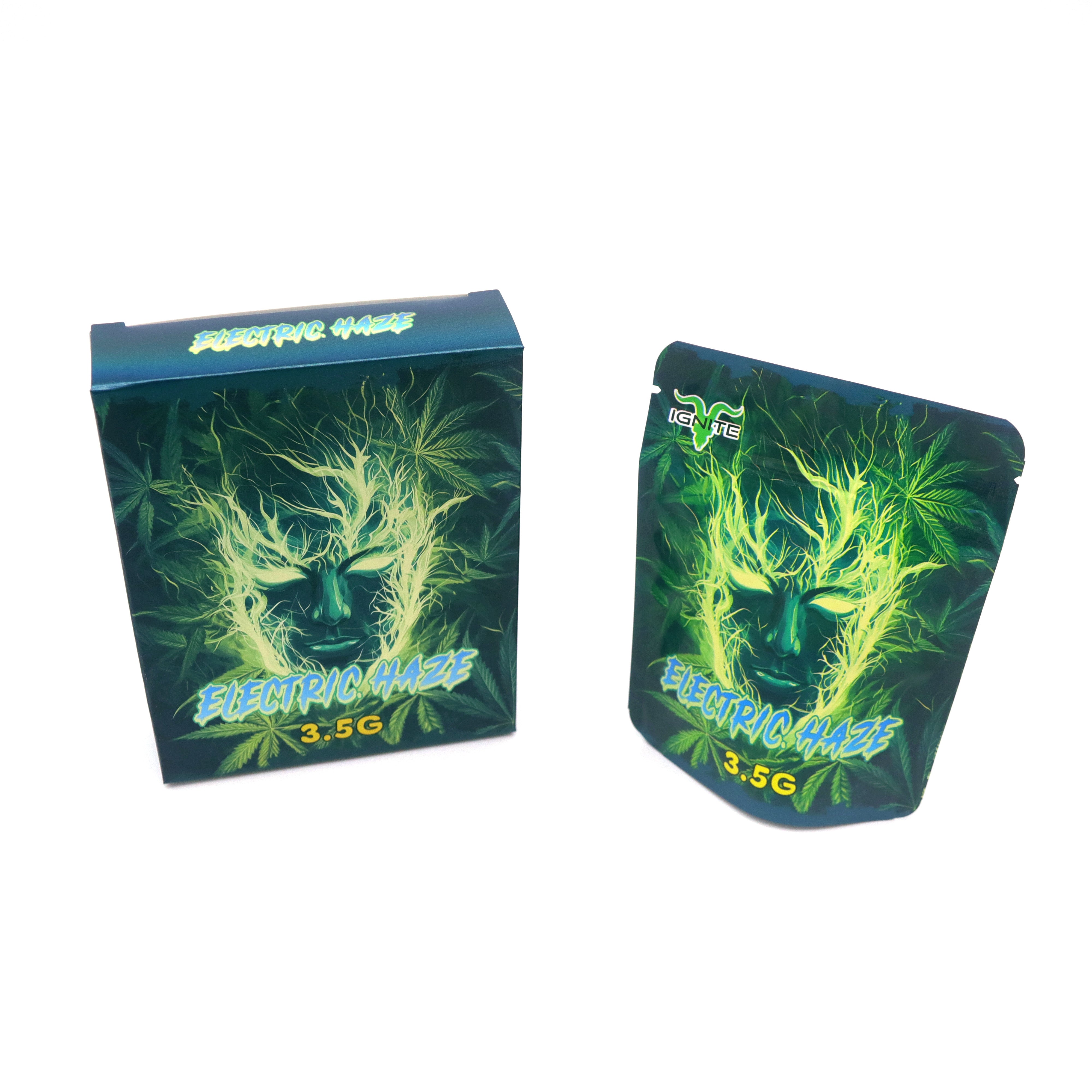 Glossy Electric Green Smell Proof Metallized Foil Stand