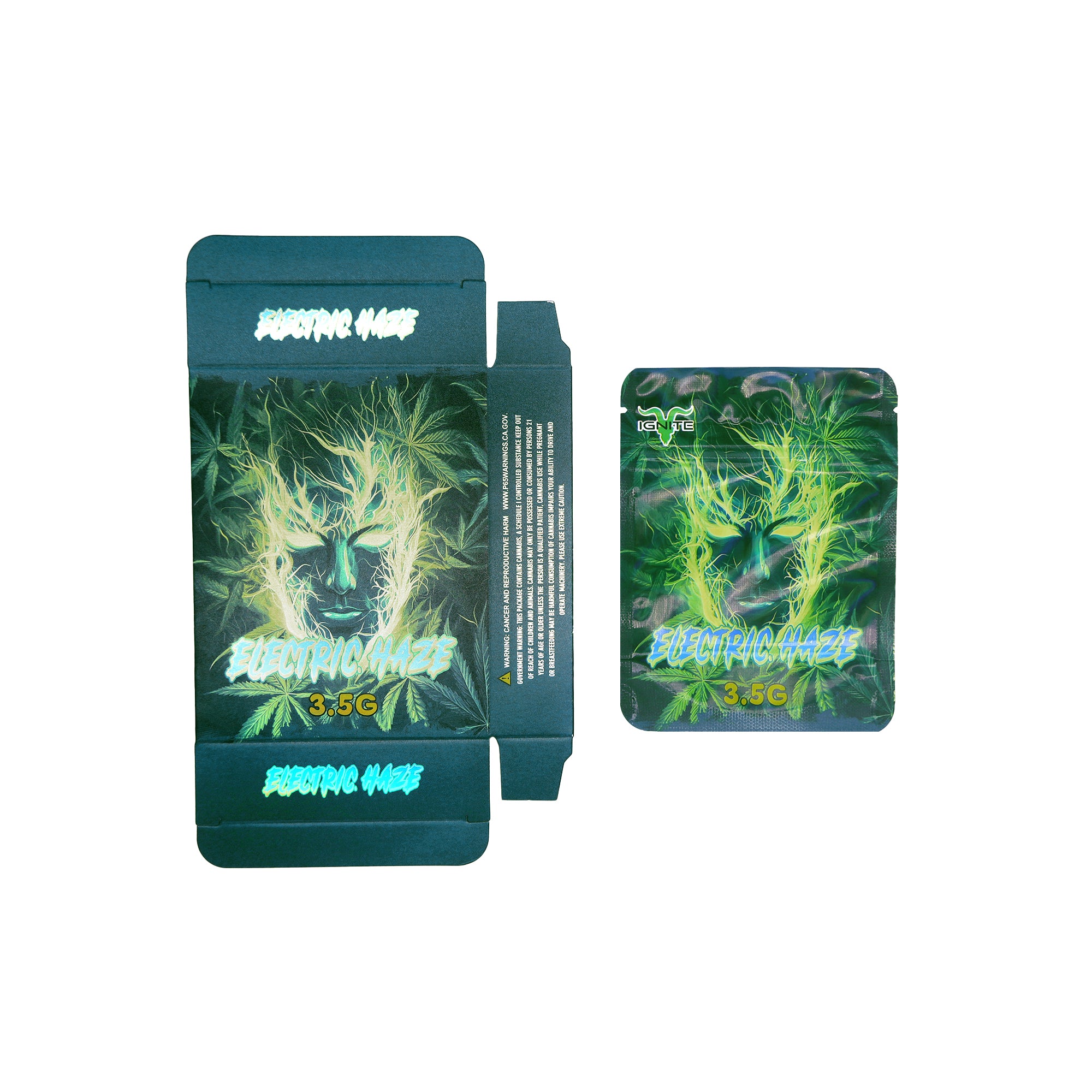 Glossy Electric Green Smell Proof Metallized Foil Stand Glossy Electric Green Smell Proof Metallized Foil Stand