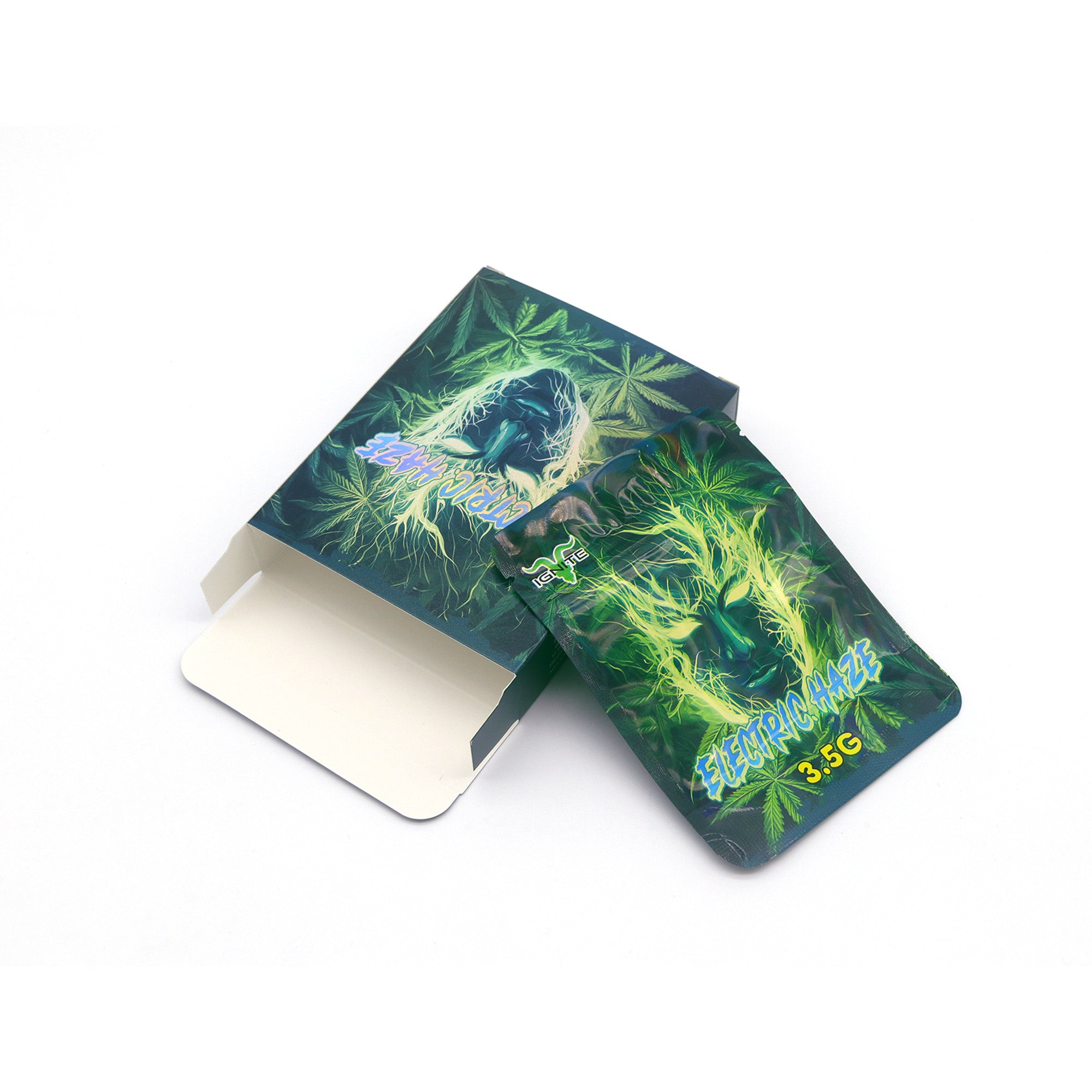 Glossy Electric Green Smell Proof Metallized Foil Stand Glossy Electric Green Smell Proof Metallized Foil Stand