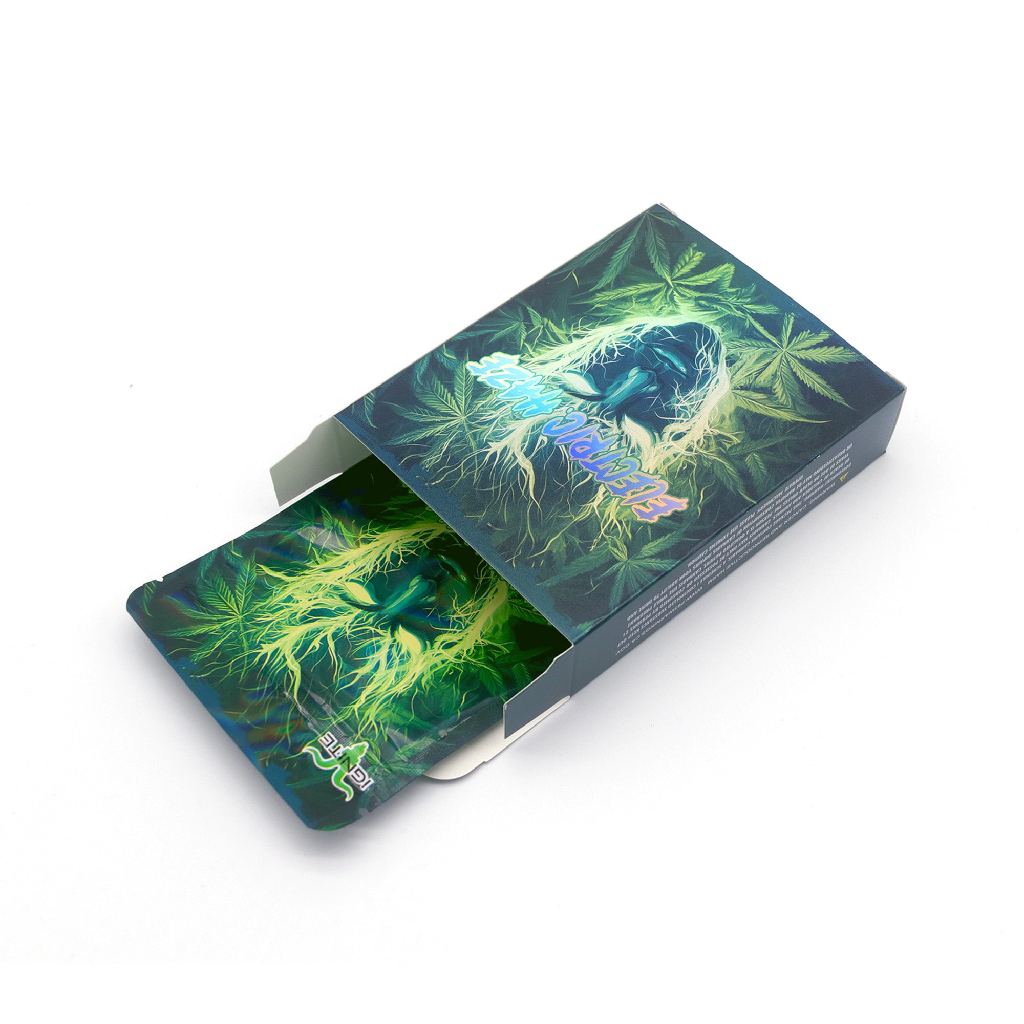 Glossy Electric Green Smell Proof Metallized Foil Stand Glossy Electric Green Smell Proof Metallized Foil Stand