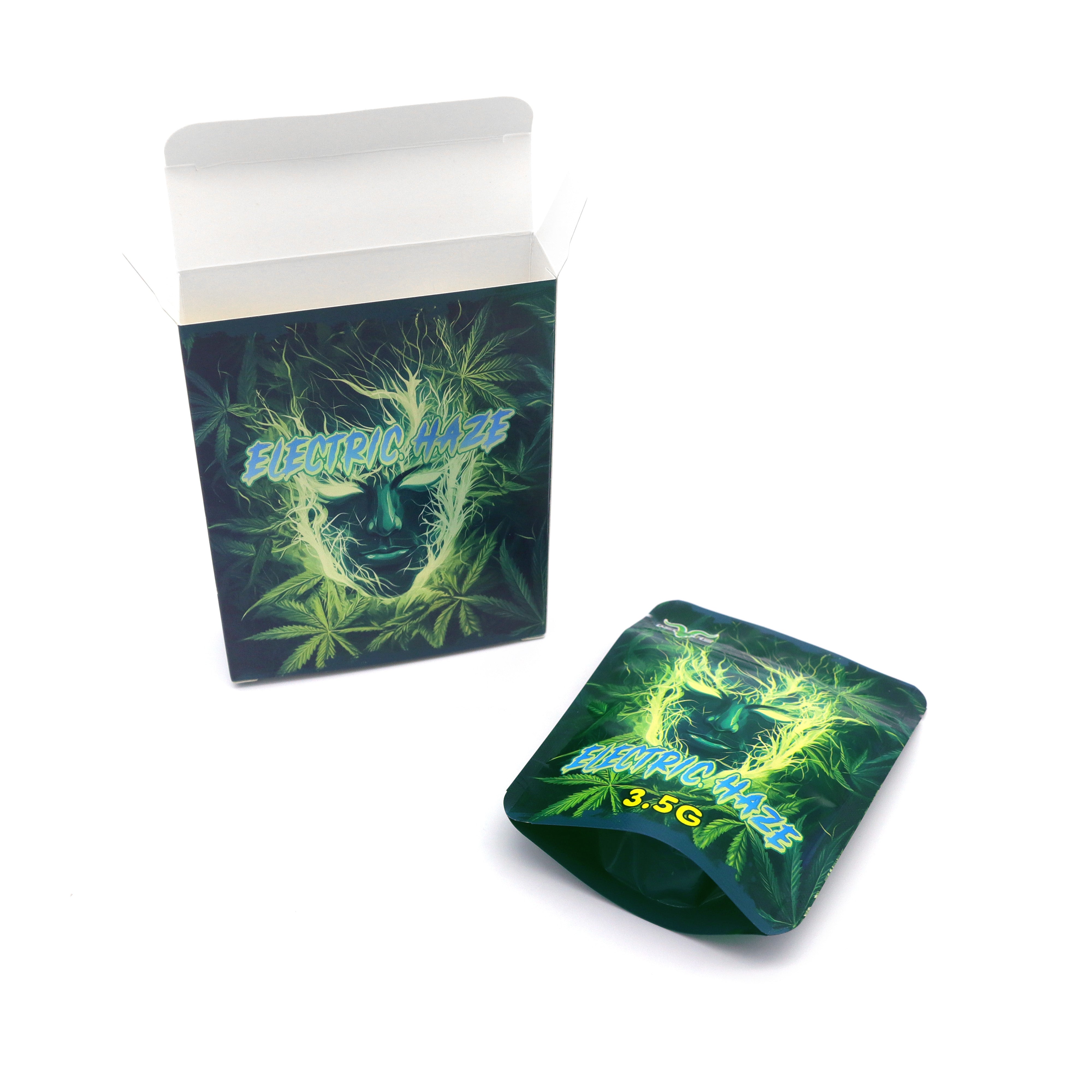 Glossy Electric Green Smell Proof Metallized Foil Stand Glossy Electric Green Smell Proof Metallized Foil Stand