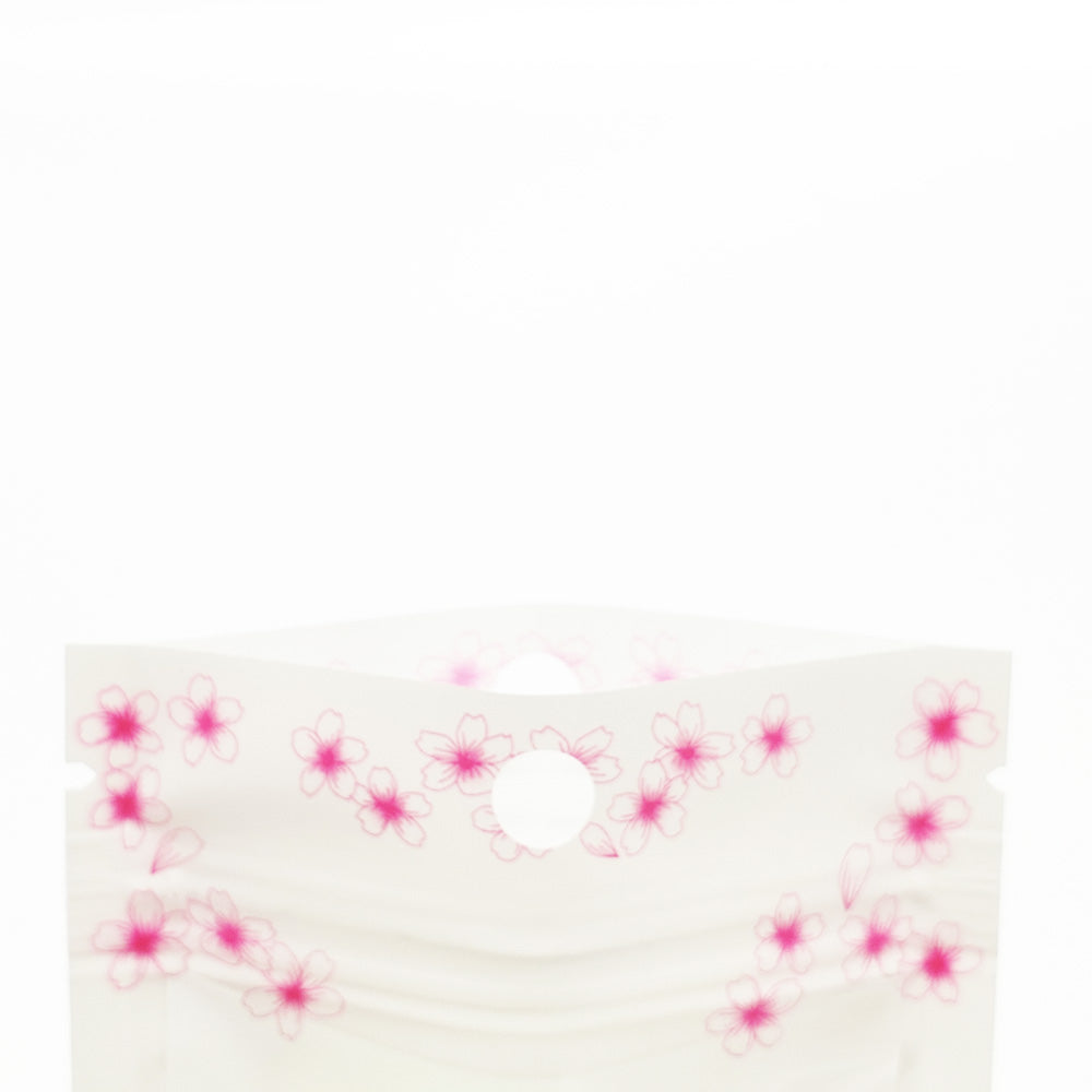 Glossy Floral White Polyethylene Zipper Seal Flat Bags with Glossy Floral White Polyethylene Zipper Seal Flat Bags with