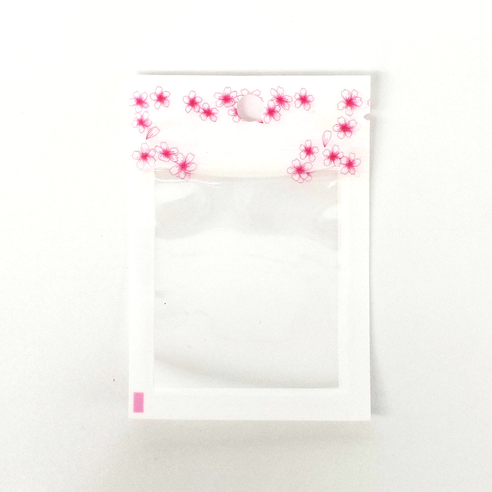 Glossy Floral White Polyethylene Zipper Seal Flat Bags with Glossy Floral White Polyethylene Zipper Seal Flat Bags with
