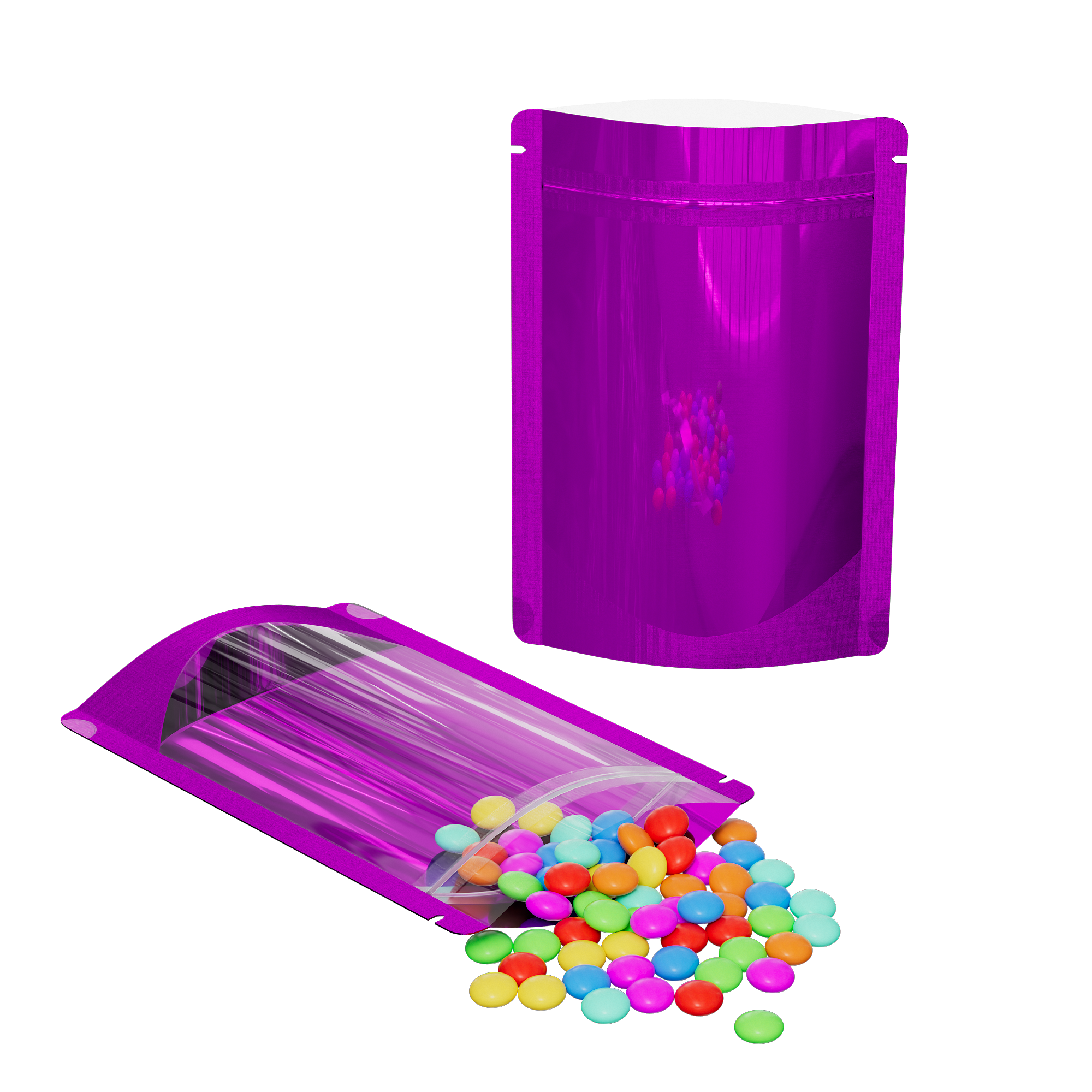 Glossy Half Alexandrite Purple Metallic Mylar Foil Stand Glossy Half Alexandrite Purple Metallic Mylar Foil Stand