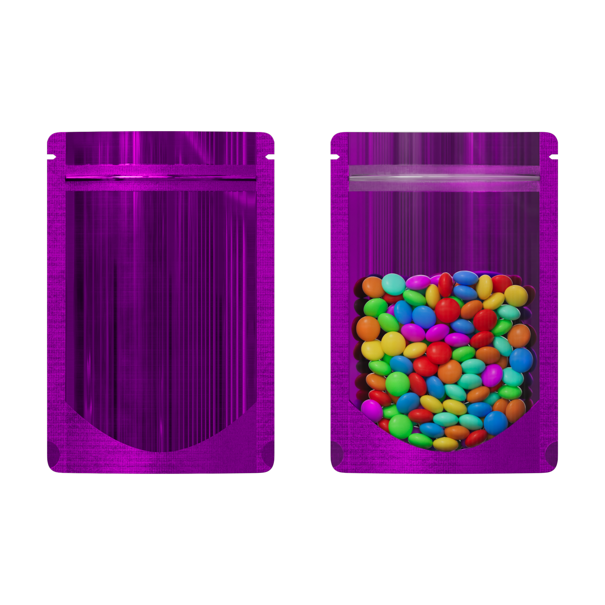 Glossy Half Alexandrite Purple Metallic Mylar Foil Stand Glossy Half Alexandrite Purple Metallic Mylar Foil Stand