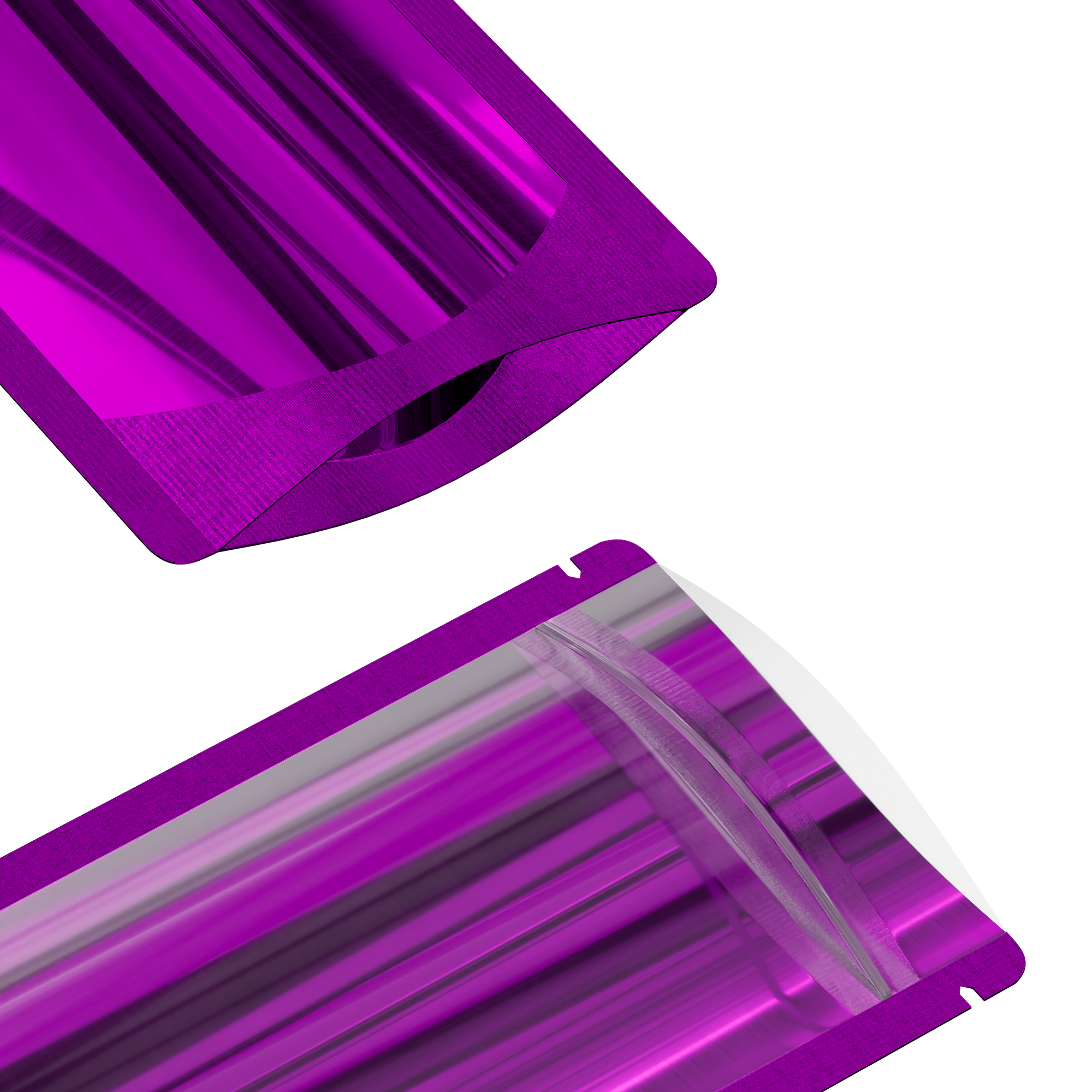 Glossy Half Alexandrite Purple Metallic Mylar Foil Stand Glossy Half Alexandrite Purple Metallic Mylar Foil Stand