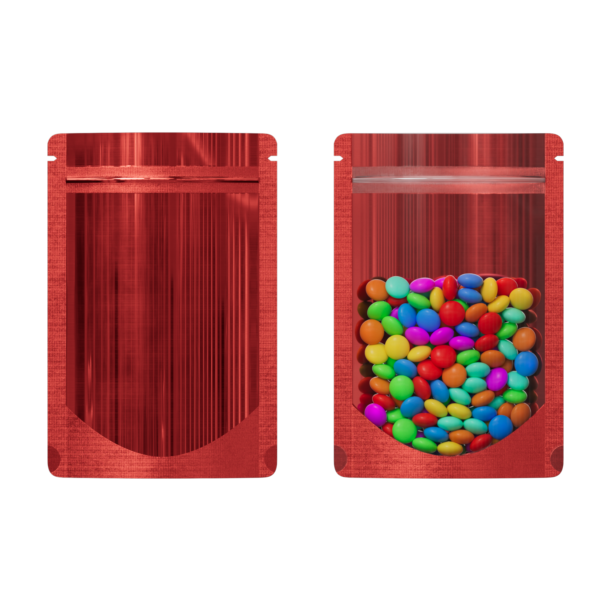Glossy Half Heart Red Metallic Mylar Foil Stand Strong Bags Glossy Half Heart Red Metallic Mylar Foil Stand Strong Bags