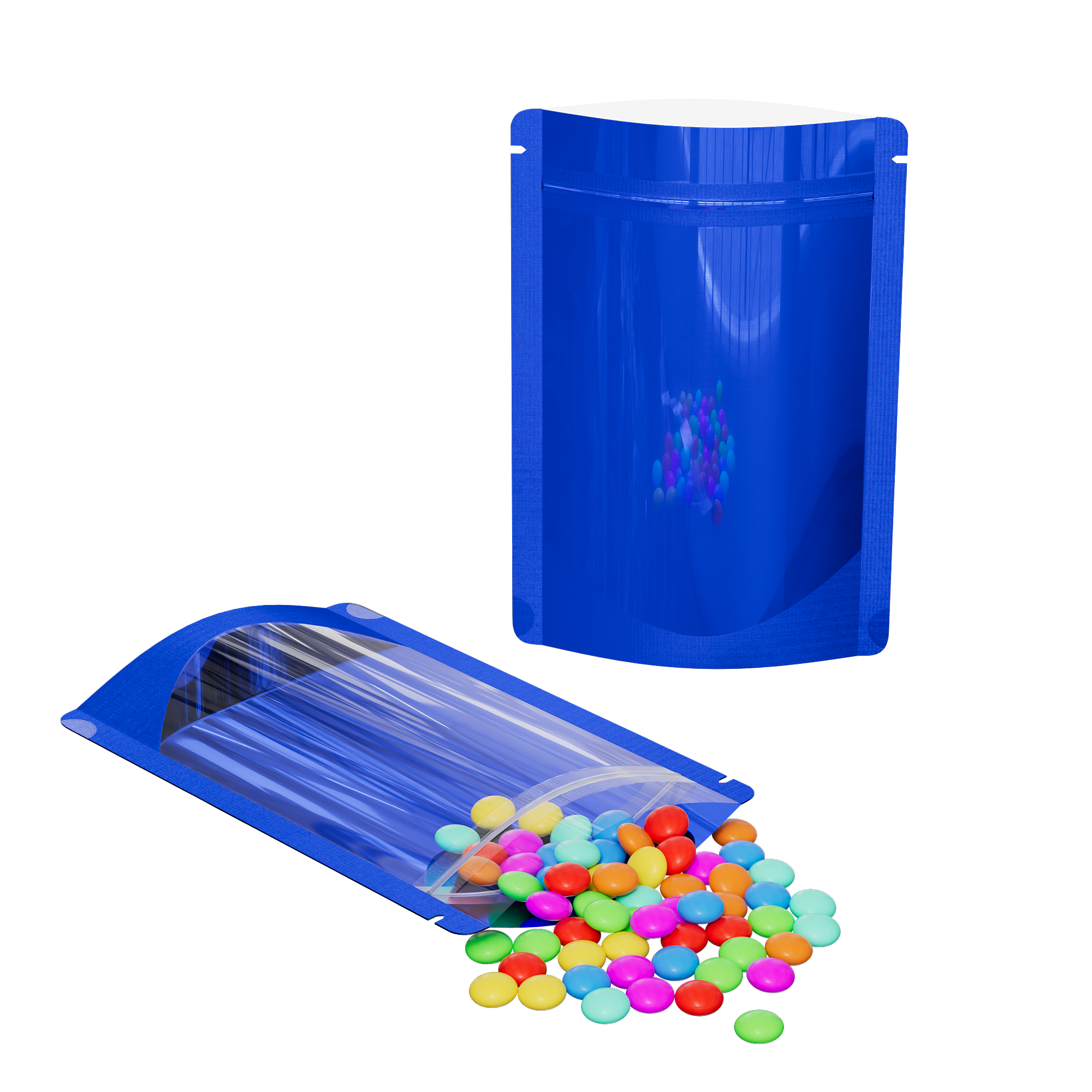 Glossy Half Lapis Lazuli Blue Metallic Mylar Foil Stand