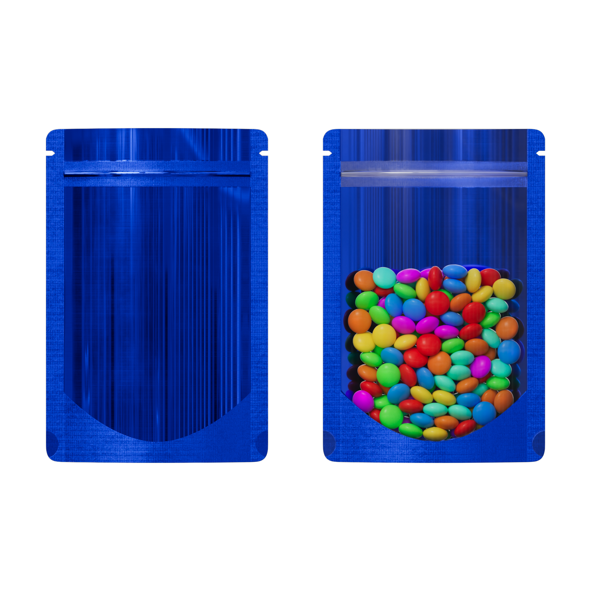 Glossy Half Lapis Lazuli Blue Metallic Mylar Foil Stand Glossy Half Lapis Lazuli Blue Metallic Mylar Foil Stand