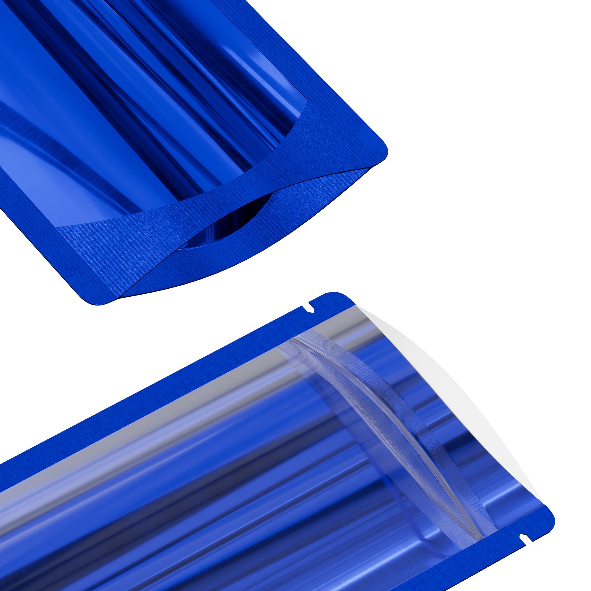 Glossy Half Lapis Lazuli Blue Metallic Mylar Foil Stand Glossy Half Lapis Lazuli Blue Metallic Mylar Foil Stand
