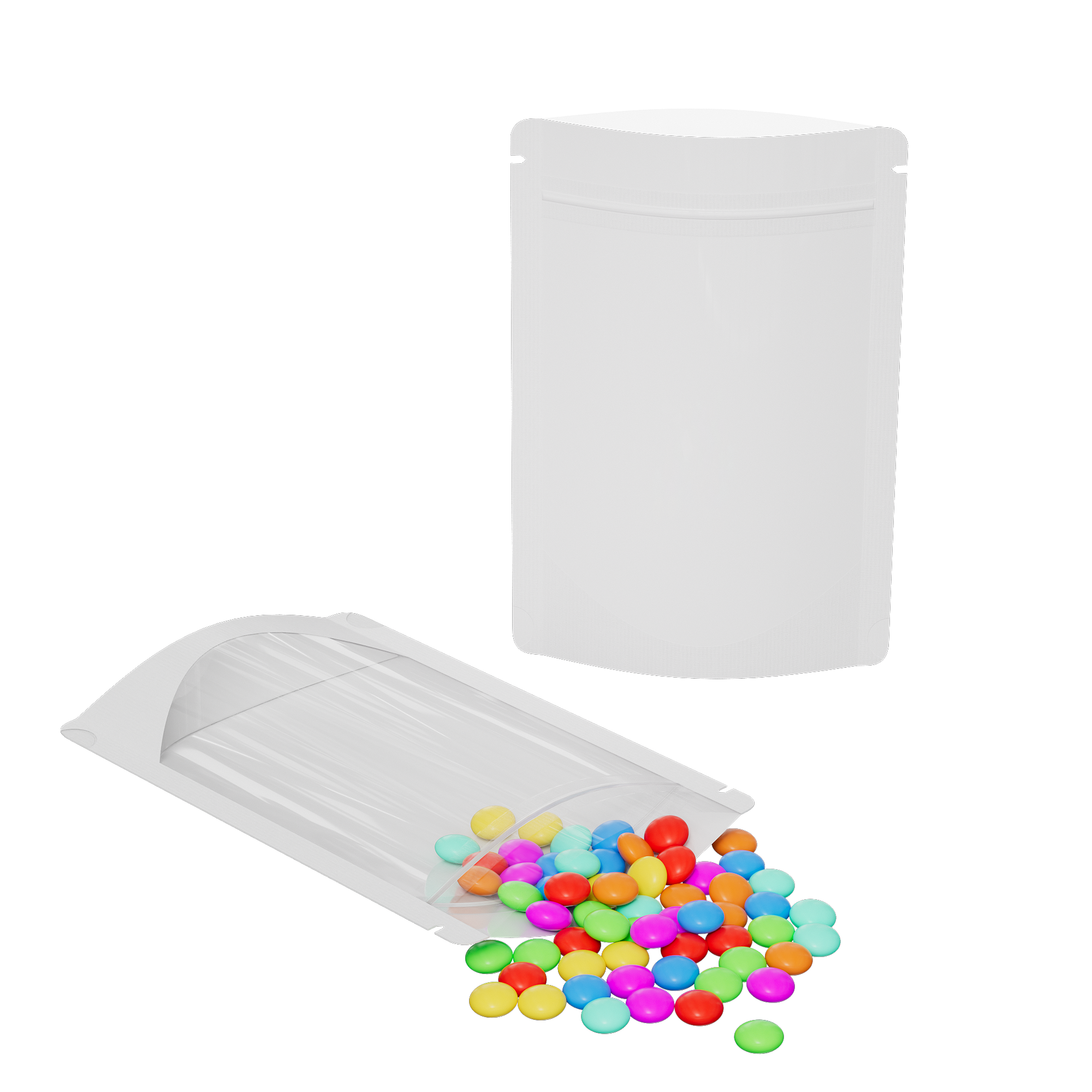 Glossy Half Polar White Metallic Mylar Foil Stand Strong