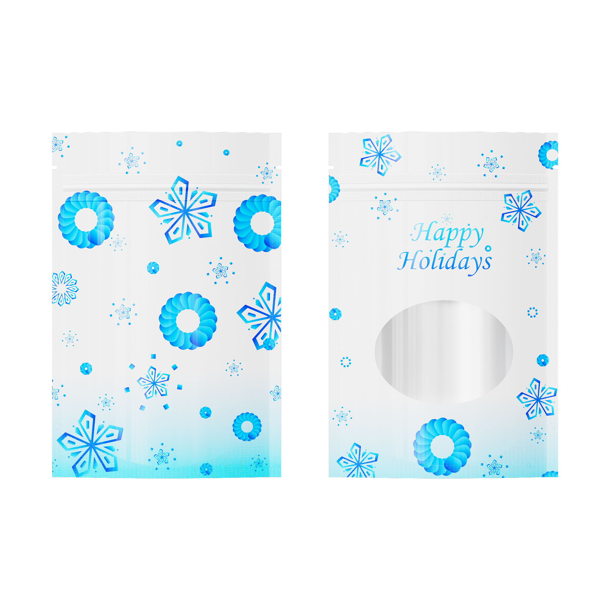 Glossy Happy Holidays Round Window Plastic and Mylar Stand