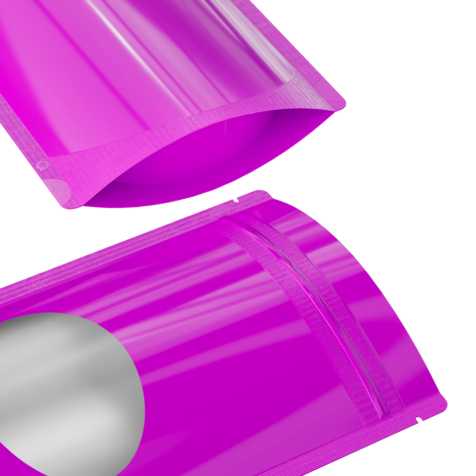 Glossy Hazy Purple Round Window Plastic and Mylar Stand Glossy Hazy Purple Round Window Plastic and Mylar Stand