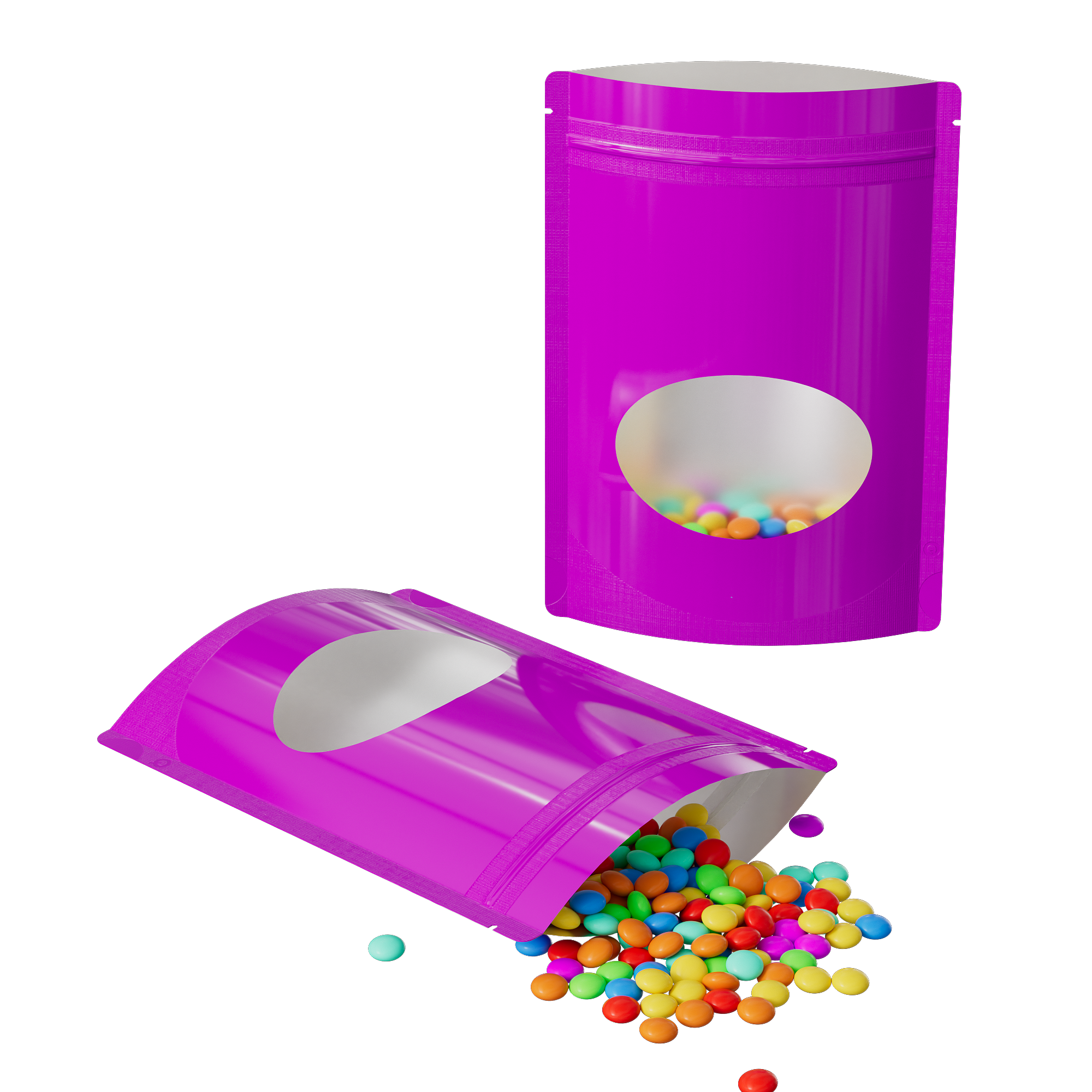 Glossy Hazy Purple Round Window Plastic and Mylar Stand Glossy Hazy Purple Round Window Plastic and Mylar Stand