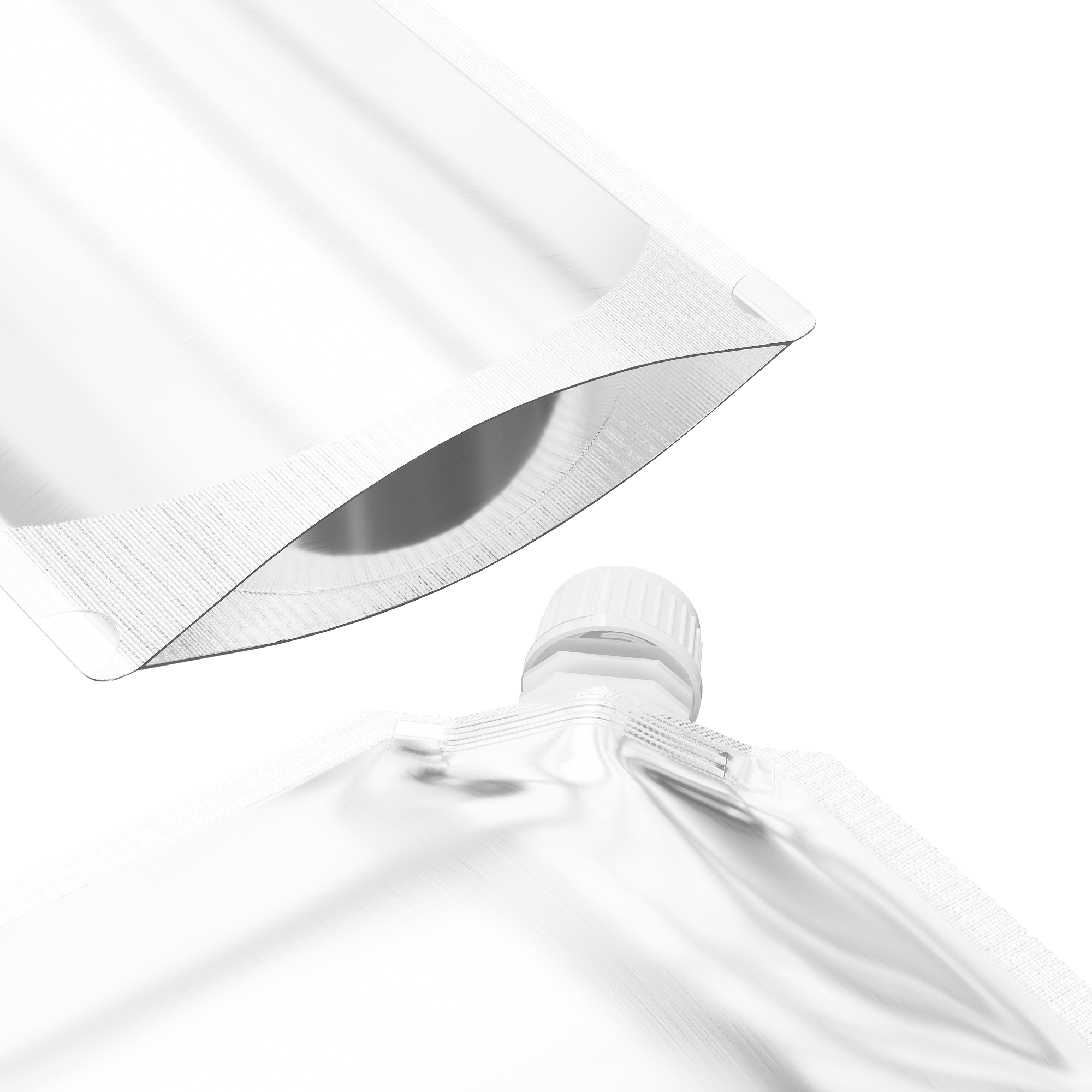 Glossy Iron Silver Stand Pouch with Corner Wide Mouth Twist Glossy Iron Silver Stand Pouch with Corner Wide Mouth Twist