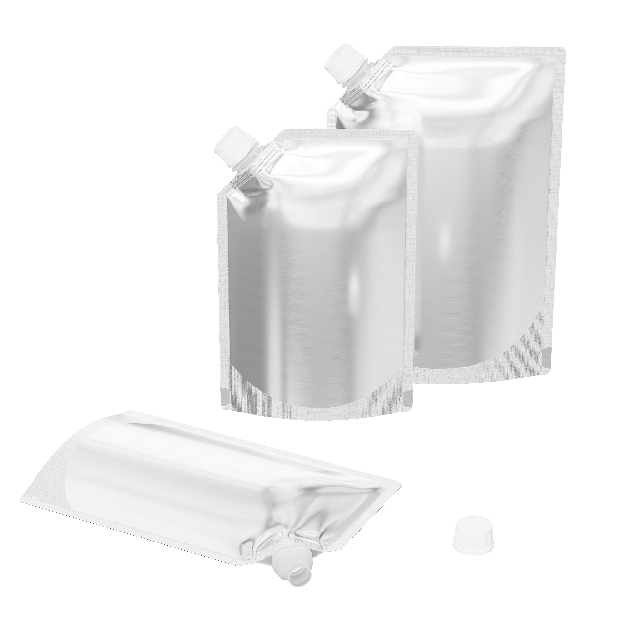Glossy Iron Silver Stand Pouch with Corner Wide Mouth Twist Glossy Iron Silver Stand Pouch with Corner Wide Mouth Twist