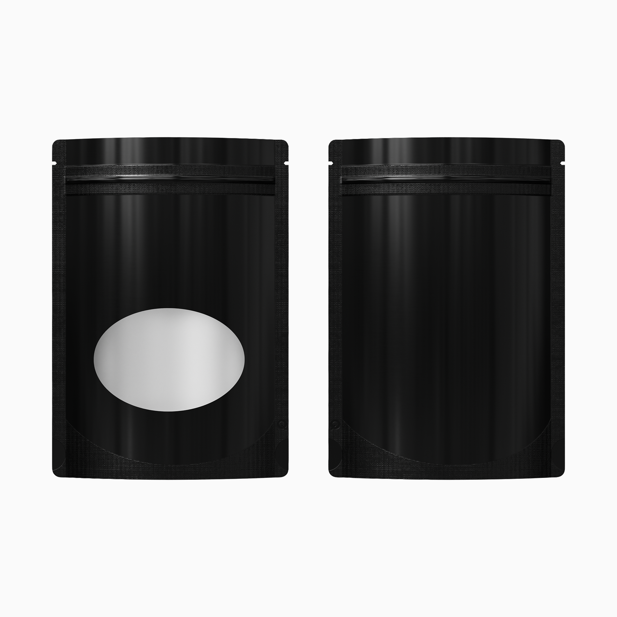 Glossy Mirror Black Round Window Plastic and Mylar Stand