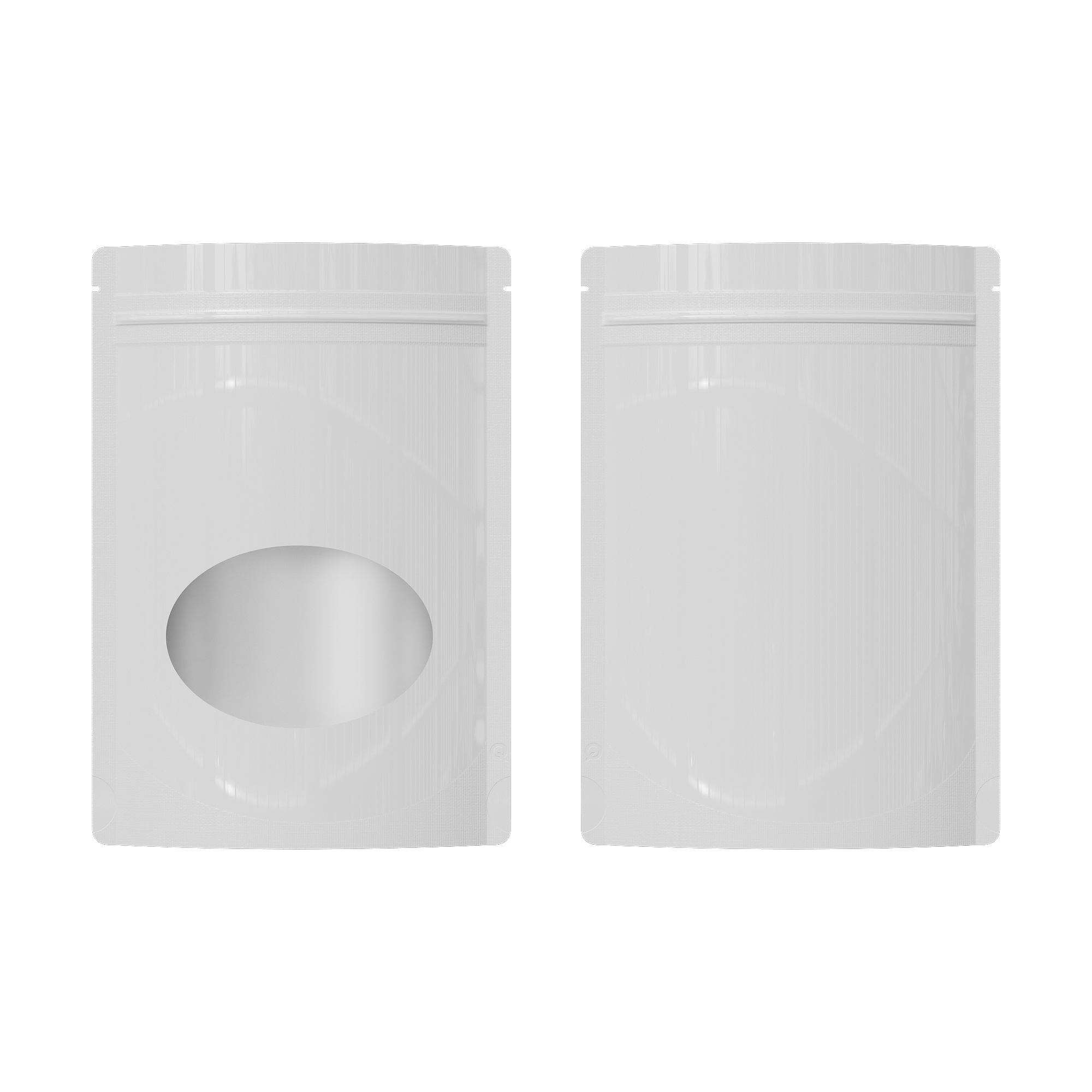 Glossy Purity White Round Window Plastic and Mylar Stand Glossy Purity White Round Window Plastic and Mylar Stand