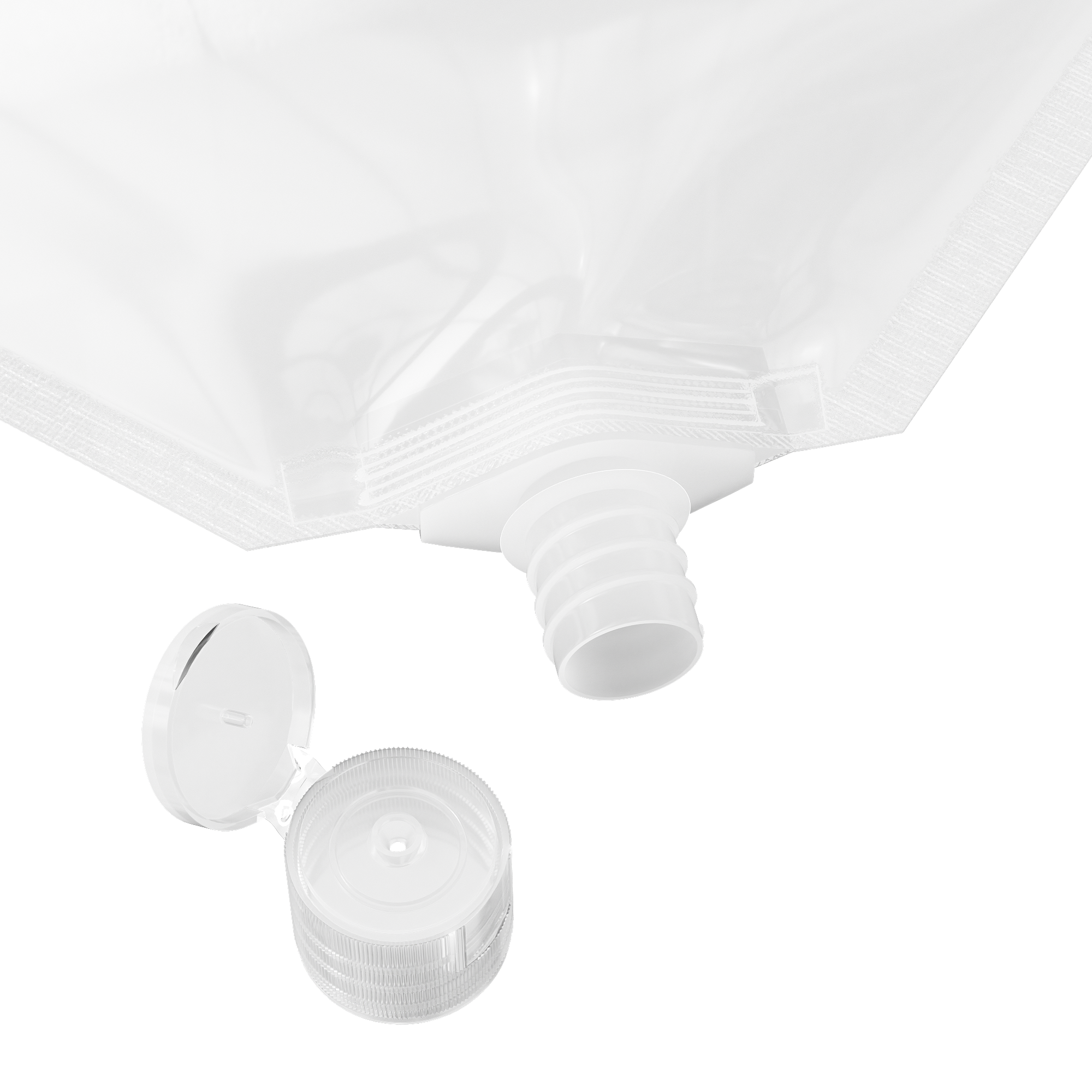Glossy Quartz Clear Stand Pouch with Corner Wide Mouth Flip Glossy Quartz Clear Stand Pouch with Corner Wide Mouth Flip