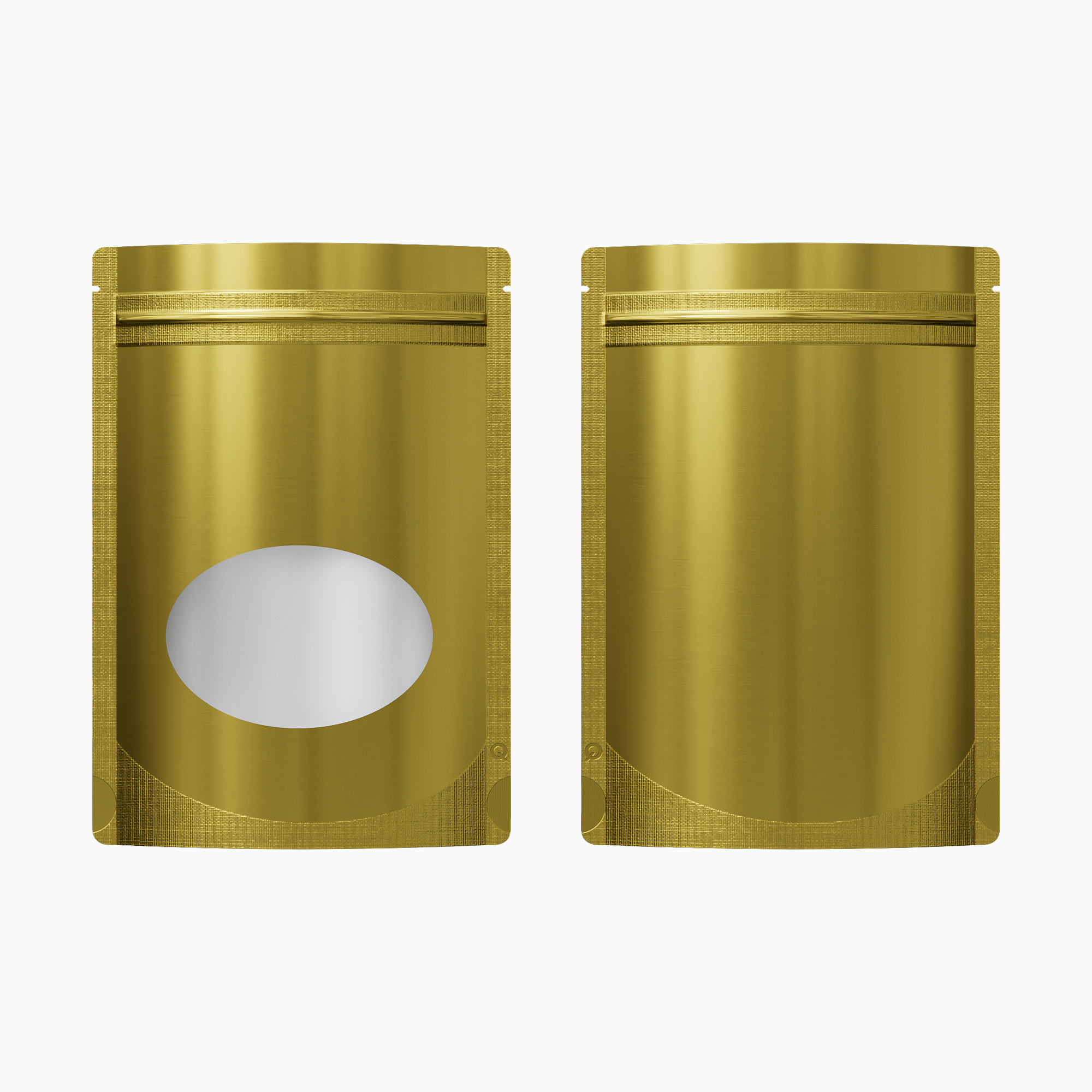 Glossy Sweet Cream Gold Round Window Plastic and Mylar Stand Glossy Sweet Cream Gold Round Window Plastic and Mylar Stand