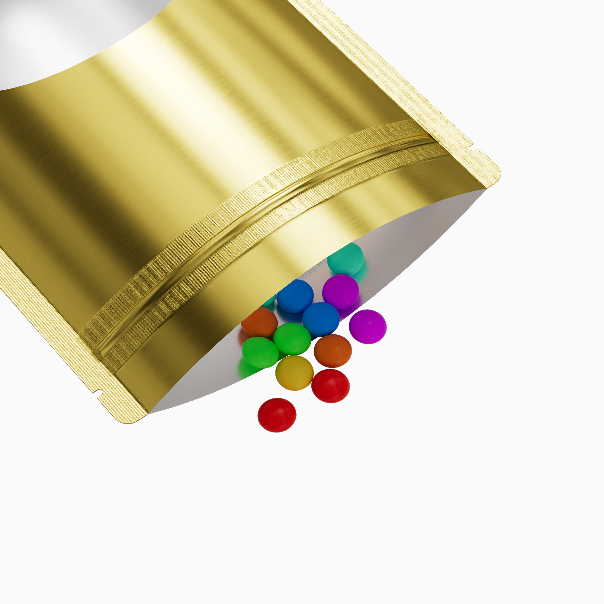 Glossy Sweet Cream Gold Round Window Plastic and Mylar Stand Glossy Sweet Cream Gold Round Window Plastic and Mylar Stand