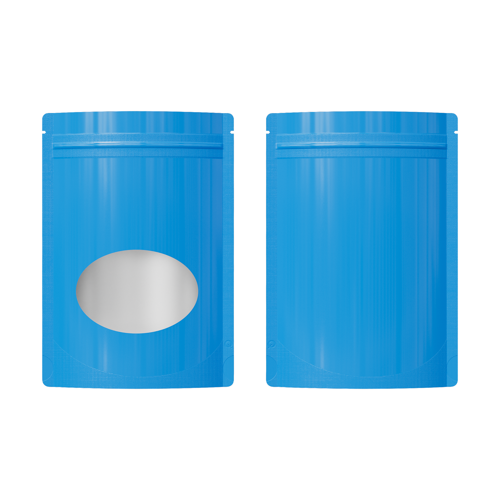 Glossy Wavy Blue Round Window Plastic and Mylar Stand Strong