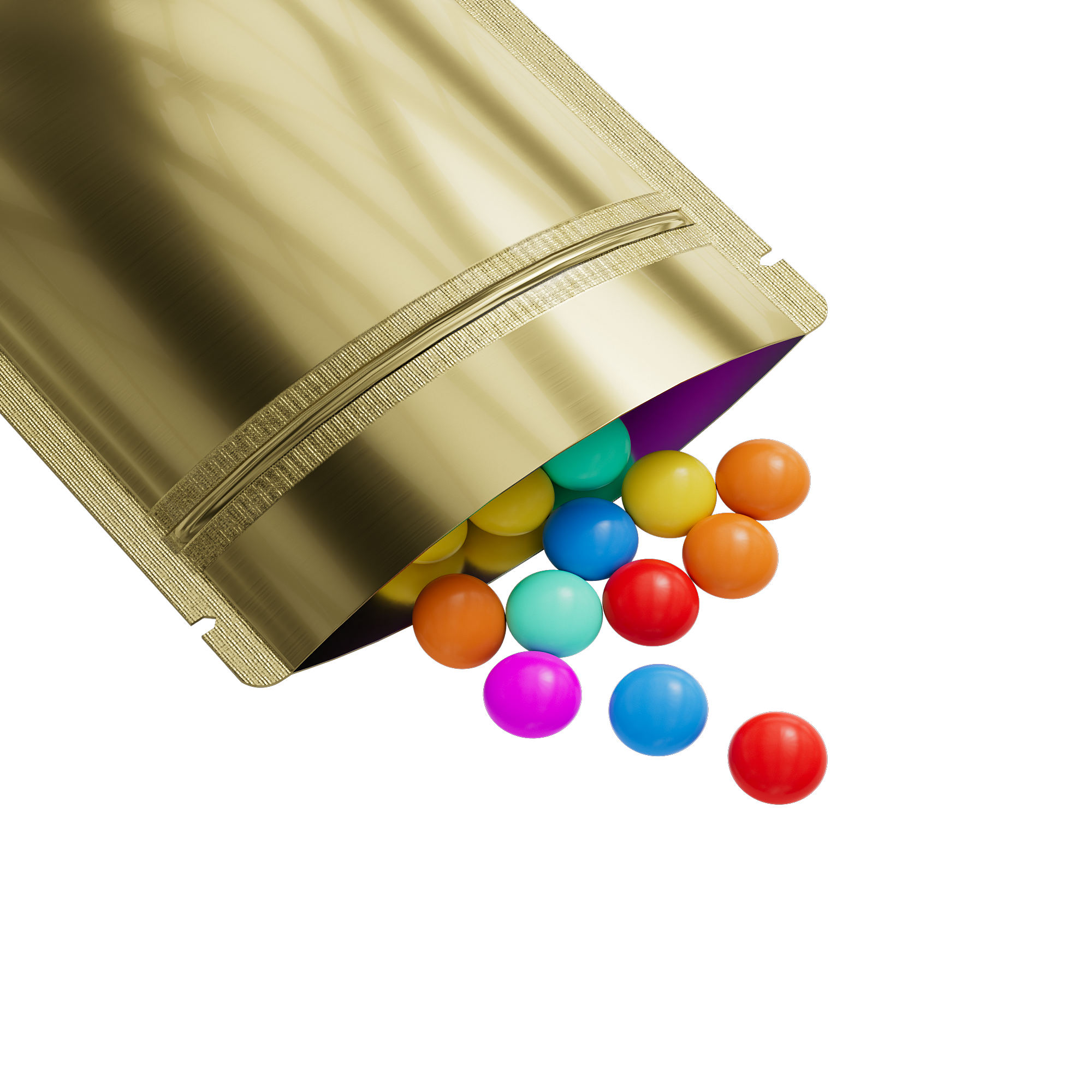 Glossy Yuma Gold Metallic Mylar Flat ™ Bags with Rounded Glossy Yuma Gold Metallic Mylar Flat ™ Bags with Rounded
