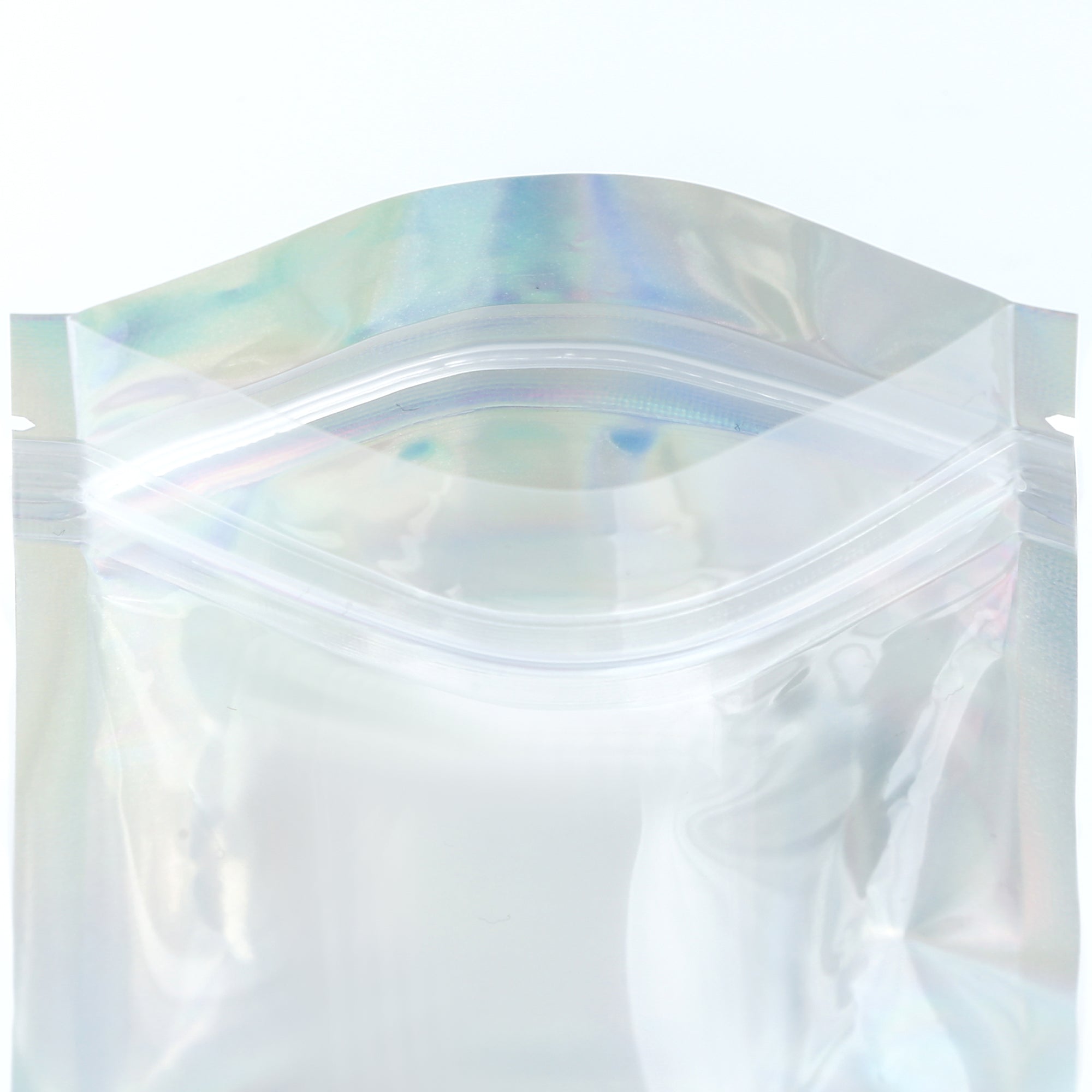 Half Diamond Holographic Mylar Zipper Seal Bags with Clear Half Diamond Holographic Mylar Zipper Seal Bags with Clear