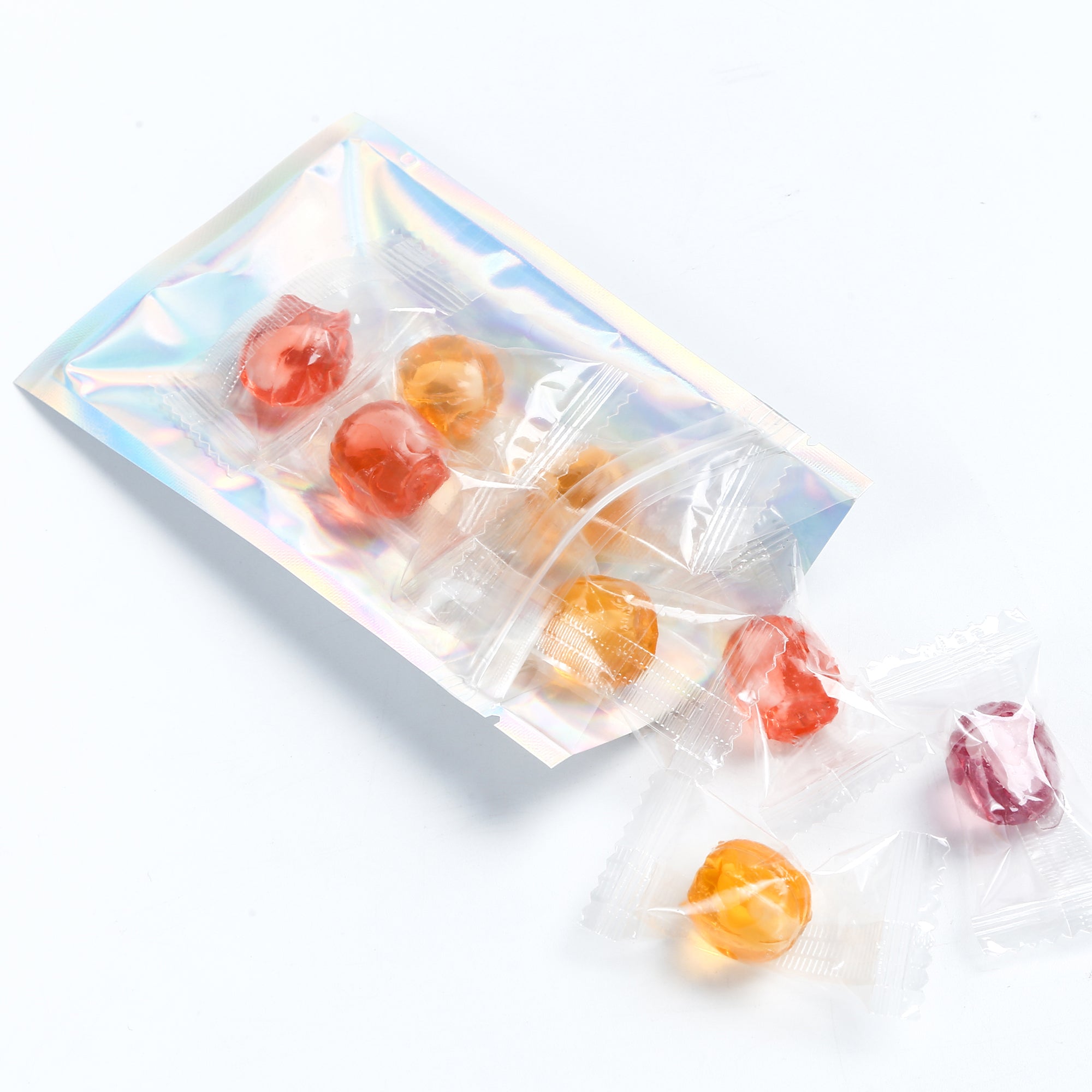 Half Diamond Holographic Mylar Zipper Seal Bags with Clear Half Diamond Holographic Mylar Zipper Seal Bags with Clear