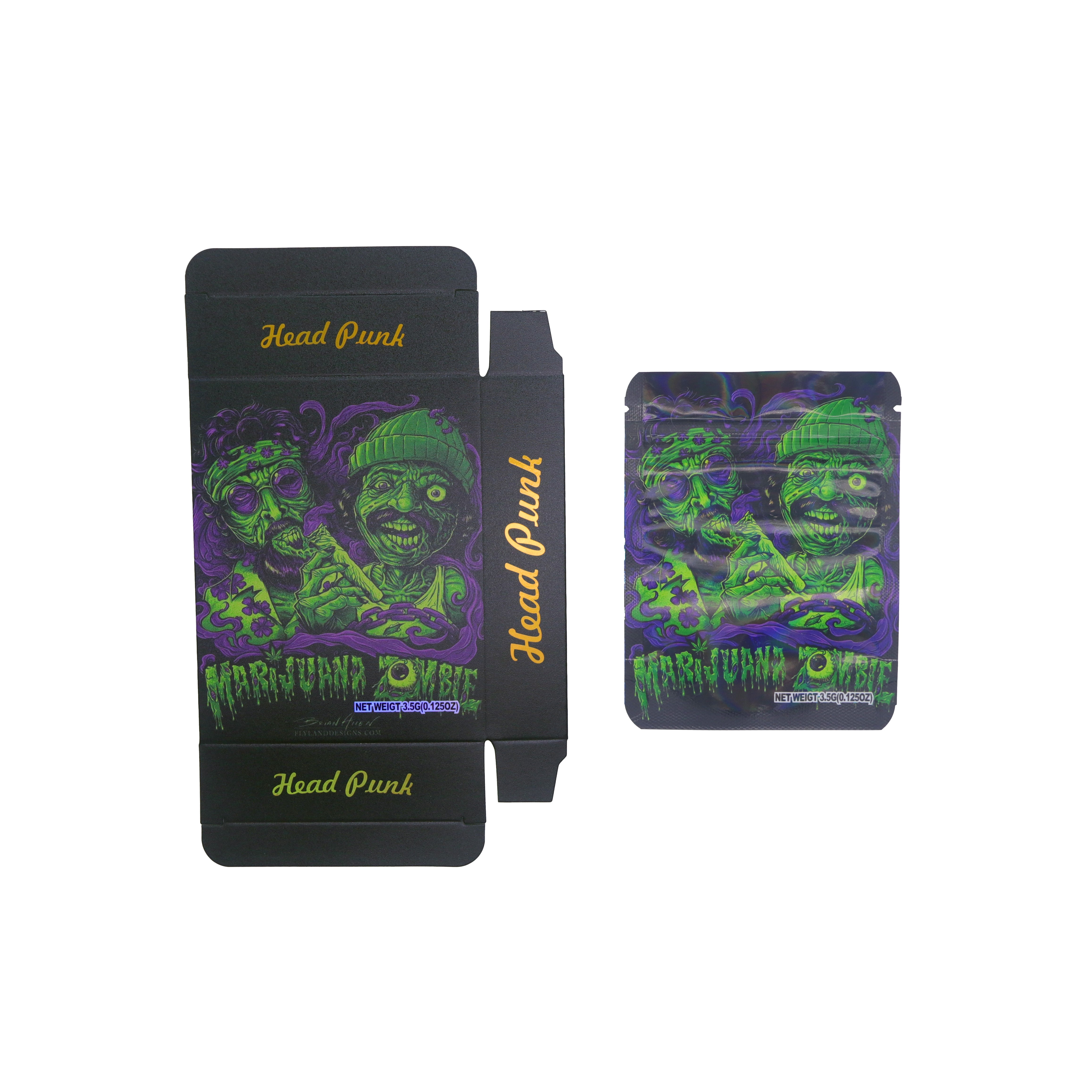Half Diamond Zombies Smell Proof Metallized Foil Stand Half Diamond Zombies Smell Proof Metallized Foil Stand