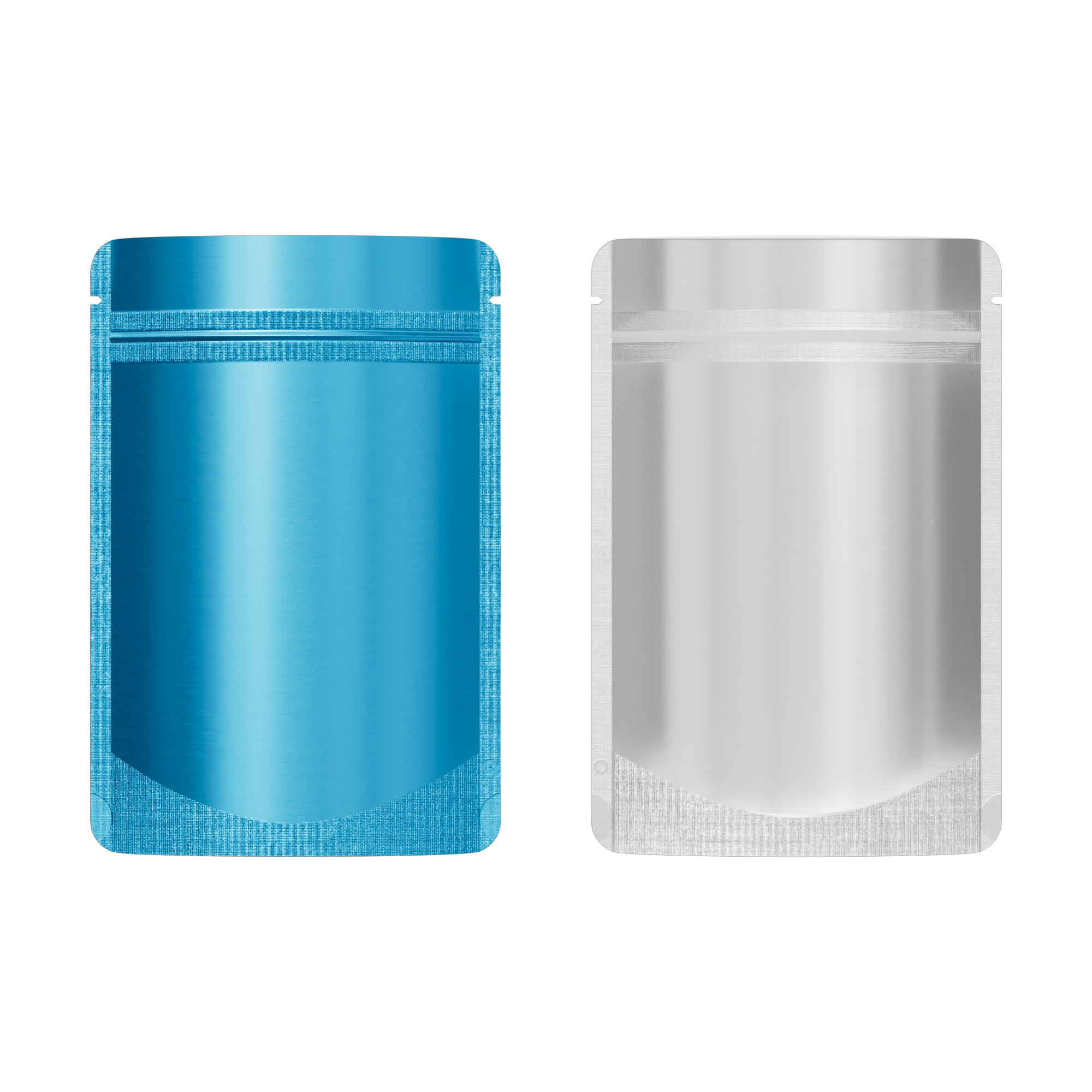 Half Electric Blue Metallic Mylar Stand Strong Bags with