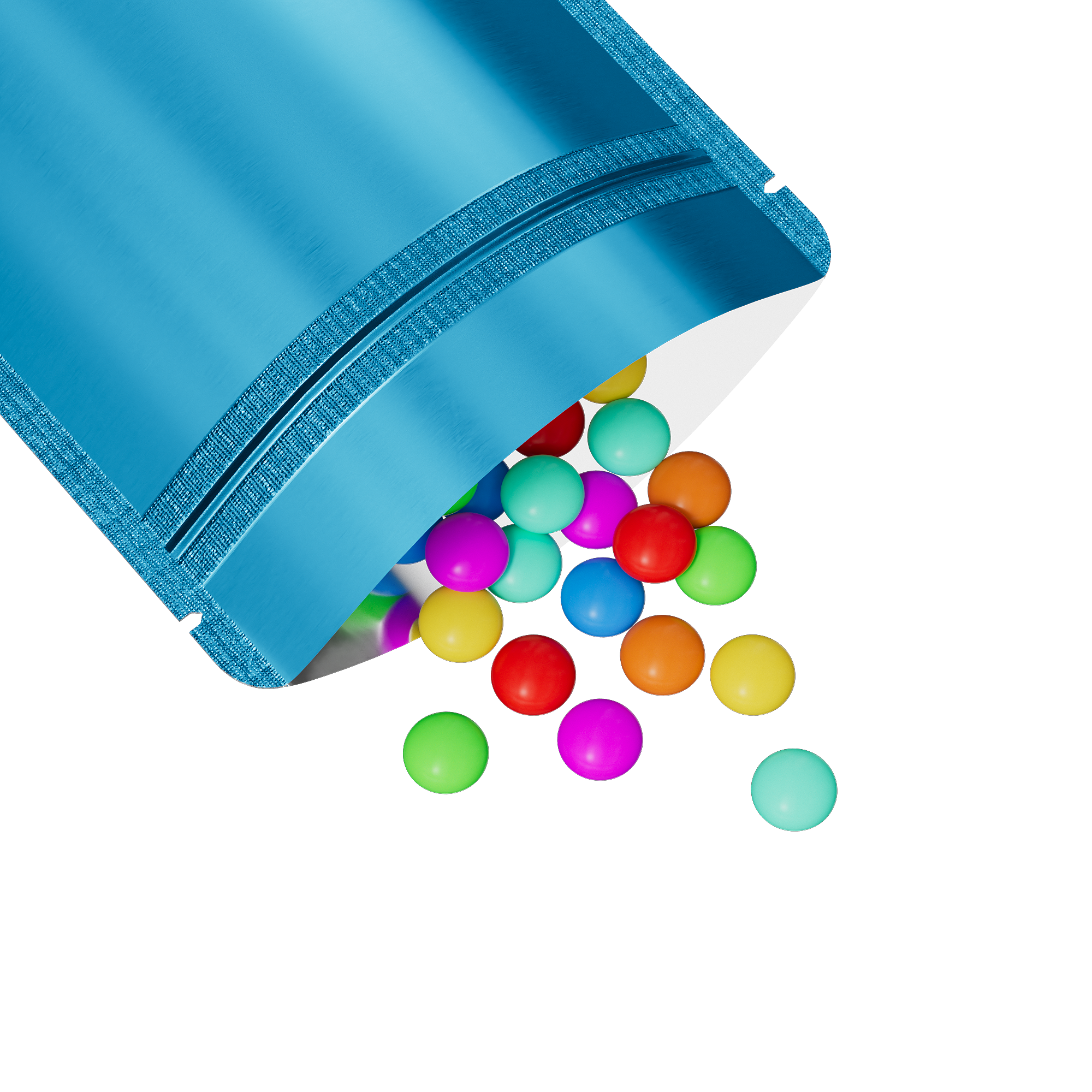 Half Electric Blue Metallic Mylar Stand Strong Bags with Half Electric Blue Metallic Mylar Stand Strong Bags with