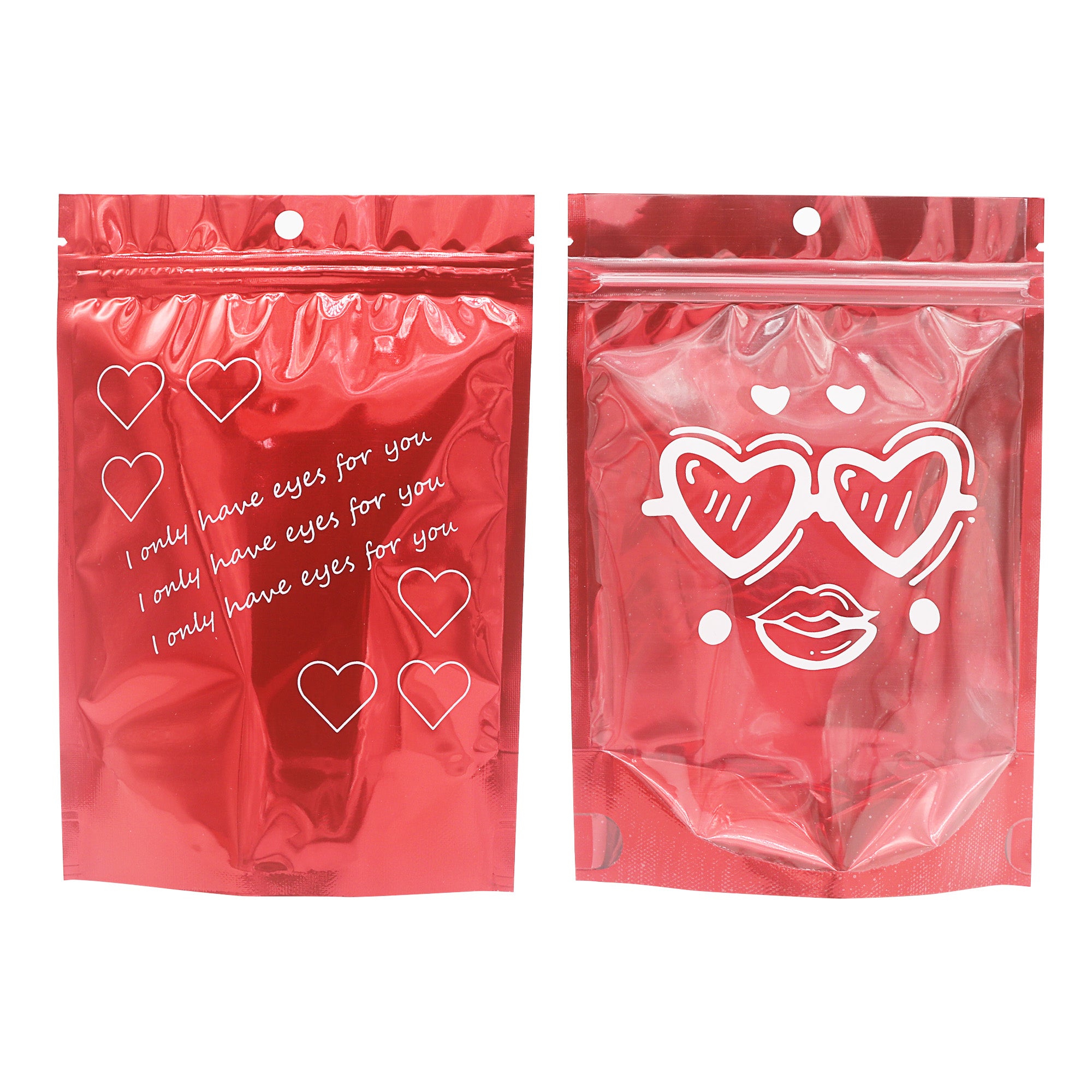 Half Heart Red Double Sided Valentine's Day Printed Metallic Half Heart Red Double Sided Valentine's Day Printed Metallic