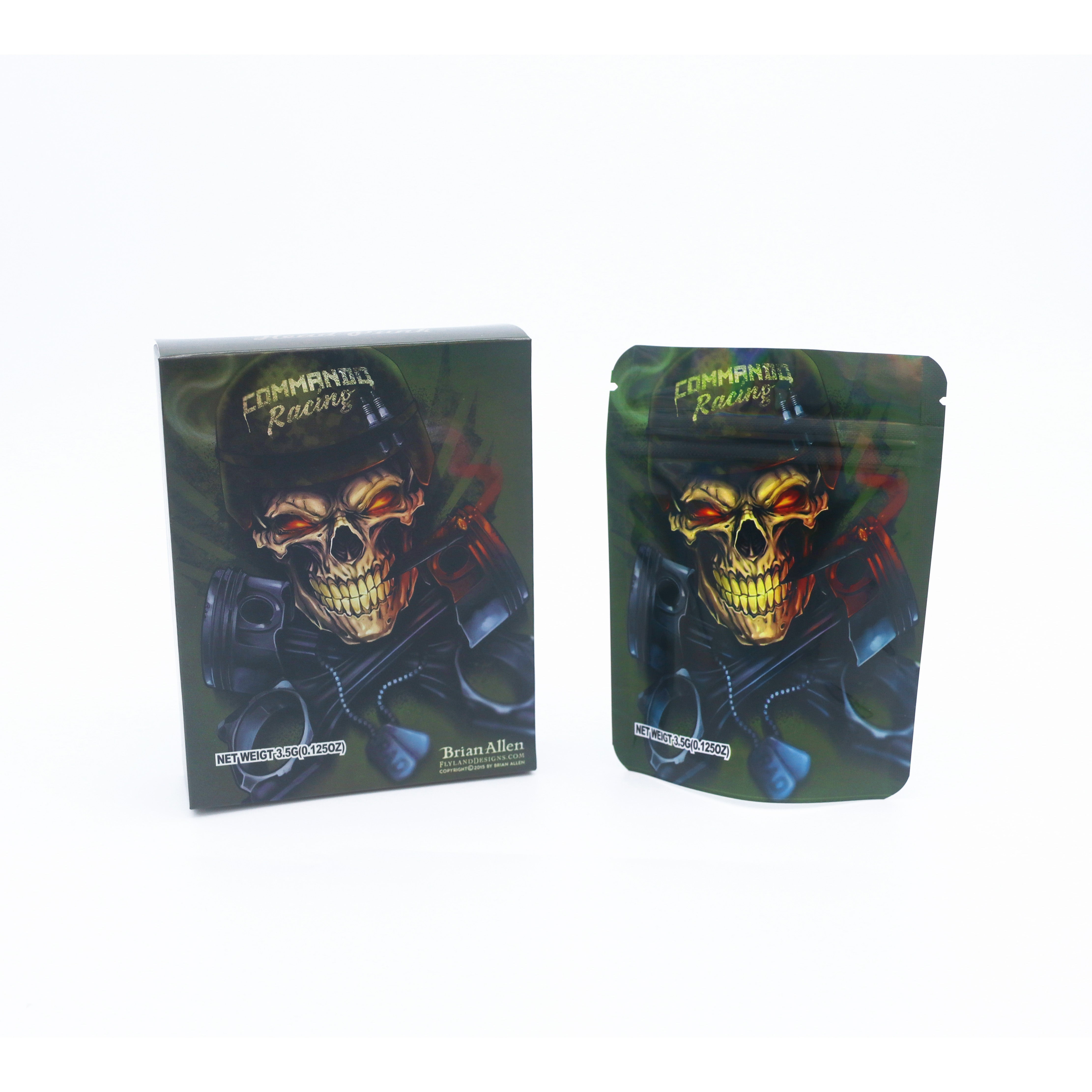 Half Holographic Skull Smell Proof Metallized Foil Stand Half Holographic Skull Smell Proof Metallized Foil Stand