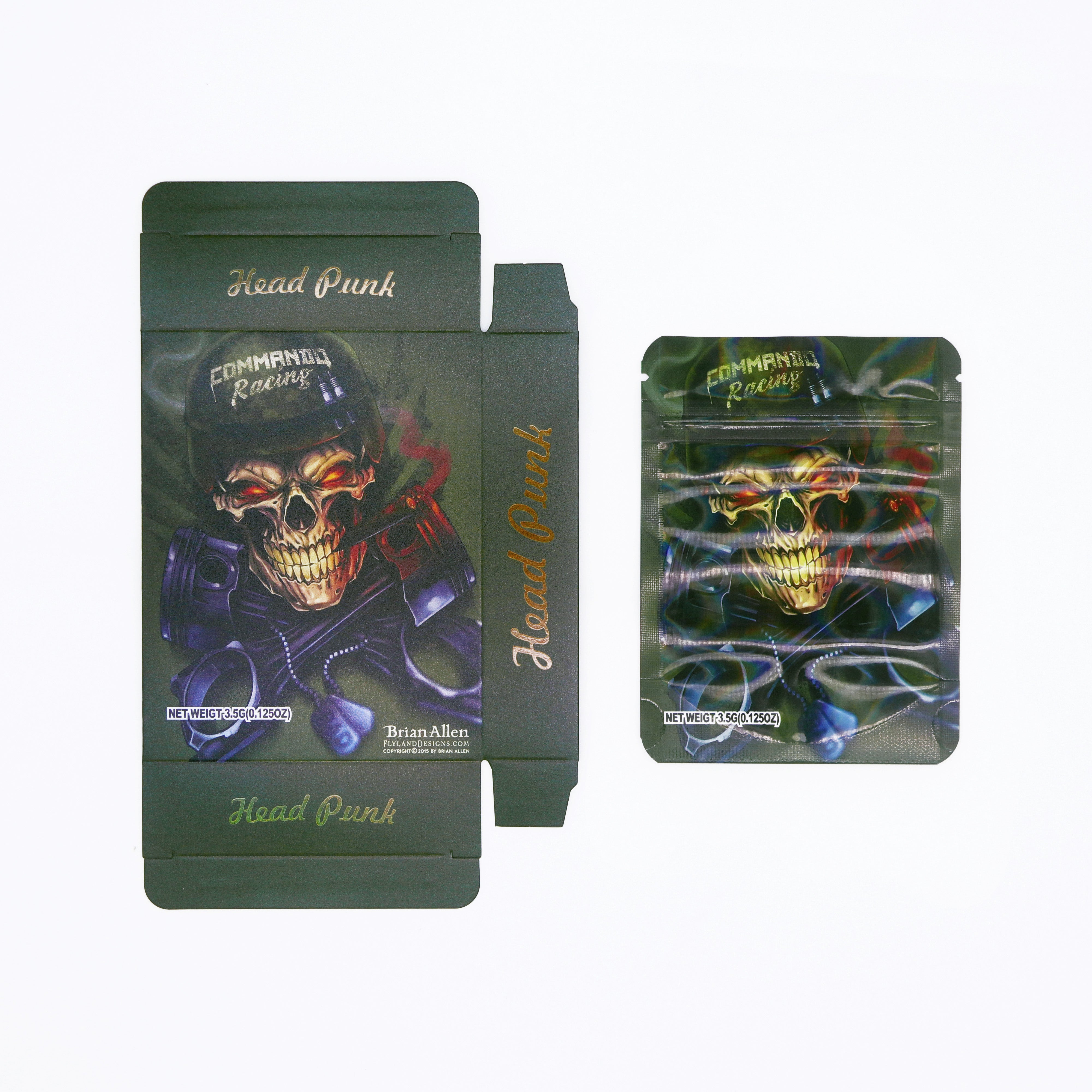 Half Holographic Skull Smell Proof Metallized Foil Stand Half Holographic Skull Smell Proof Metallized Foil Stand