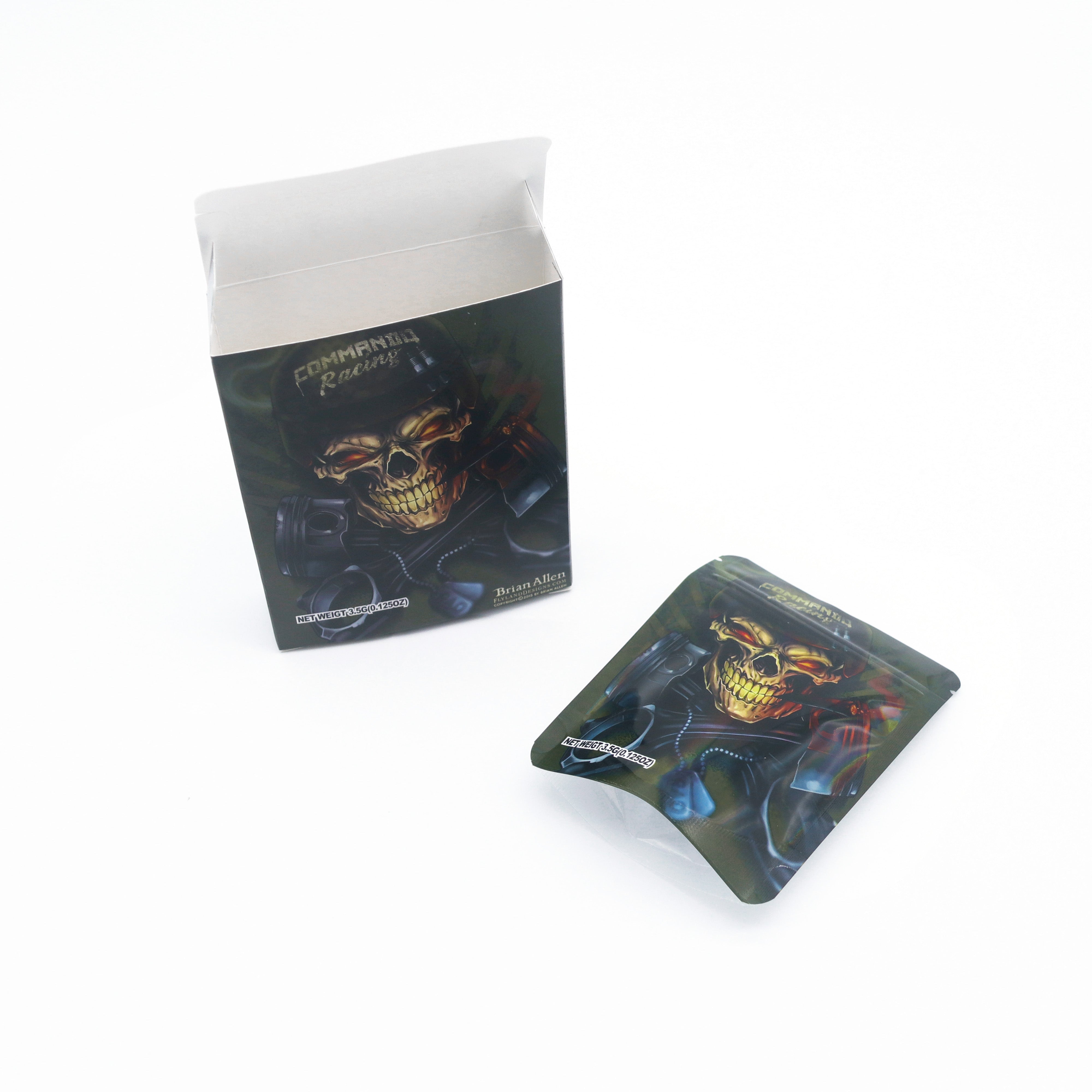 Half Holographic Skull Smell Proof Metallized Foil Stand Half Holographic Skull Smell Proof Metallized Foil Stand