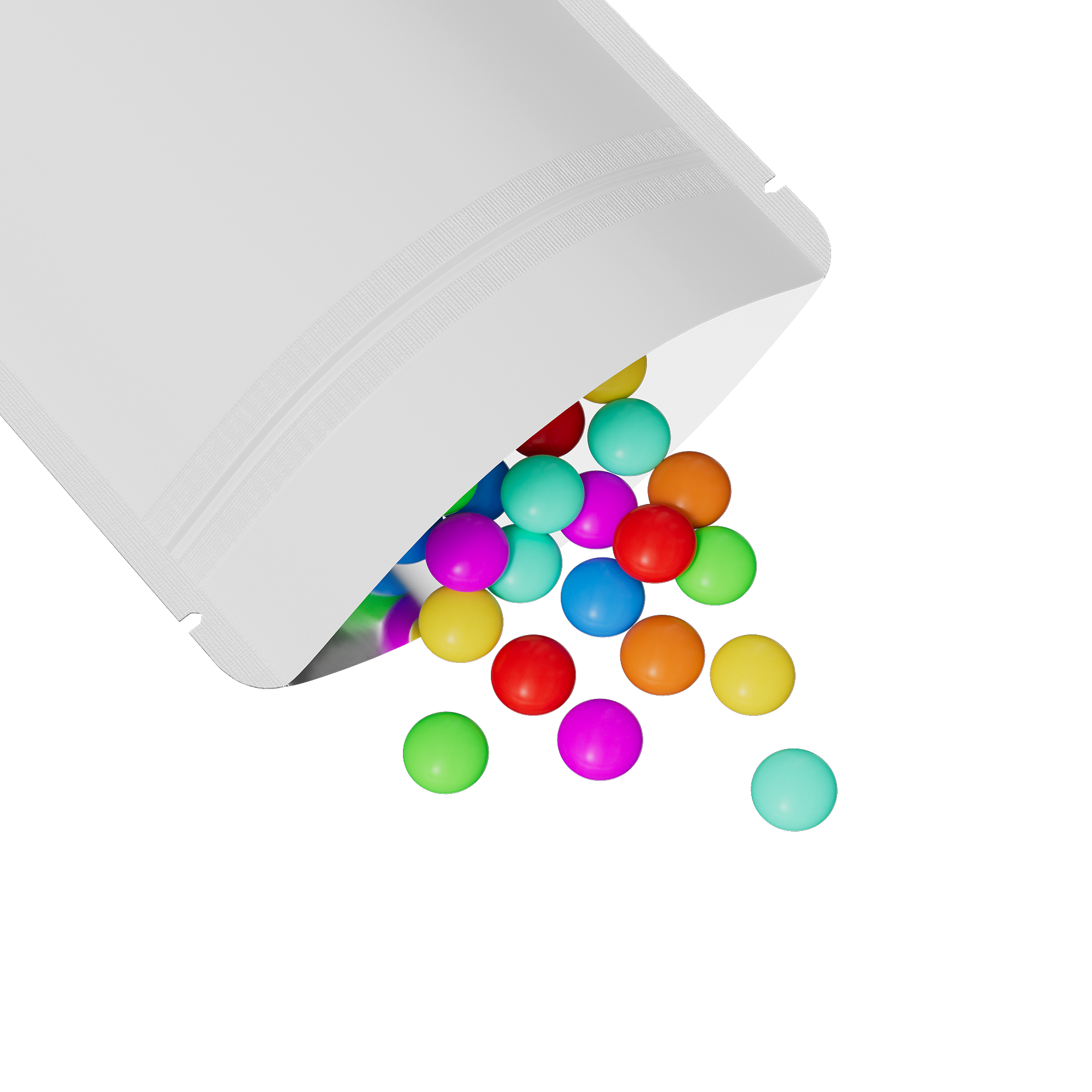 Half Off White Metallic Mylar Stand Strong Bags with Rounded Half Off White Metallic Mylar Stand Strong Bags with Rounded