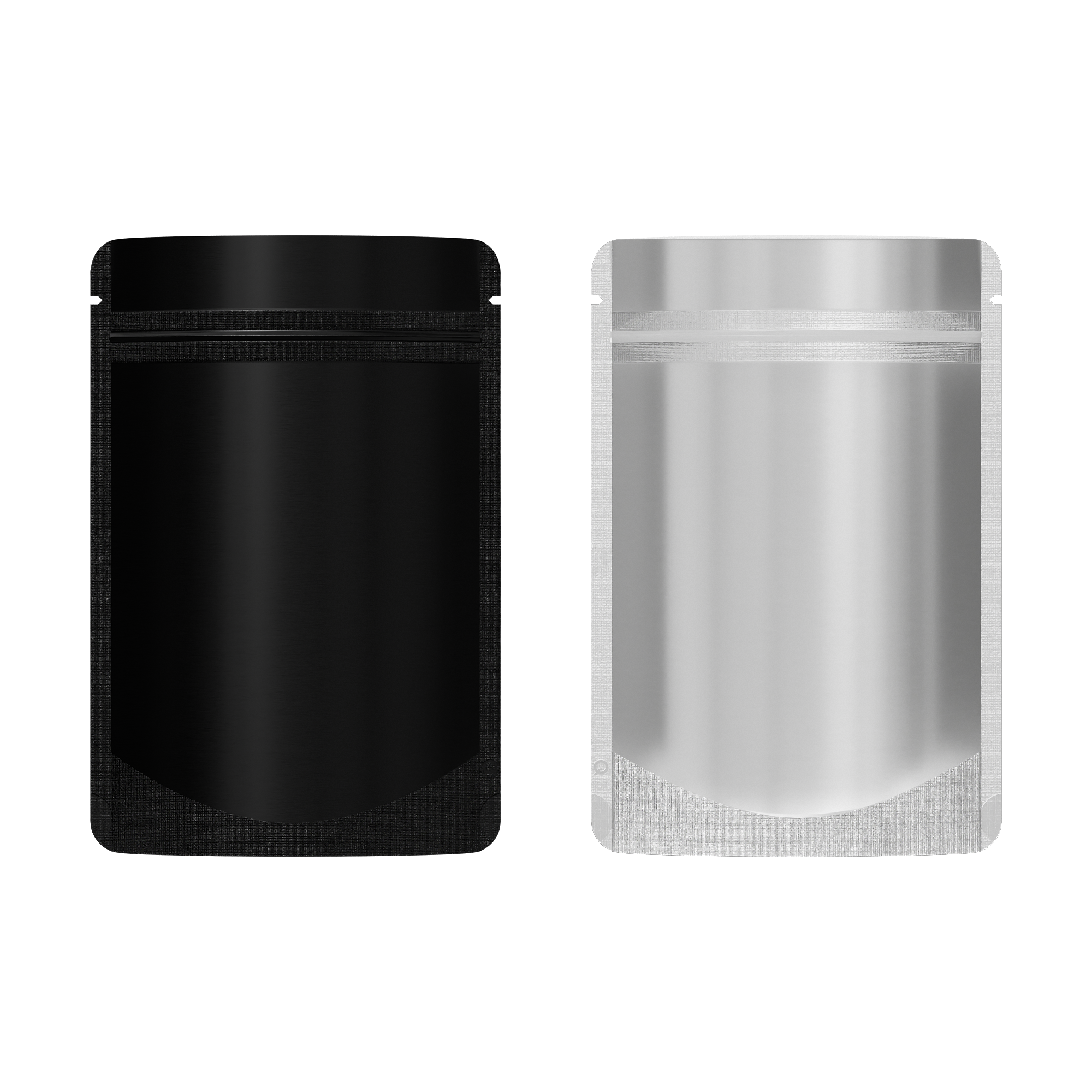 Half Waxed Black Metallic Mylar Stand Strong Bags with