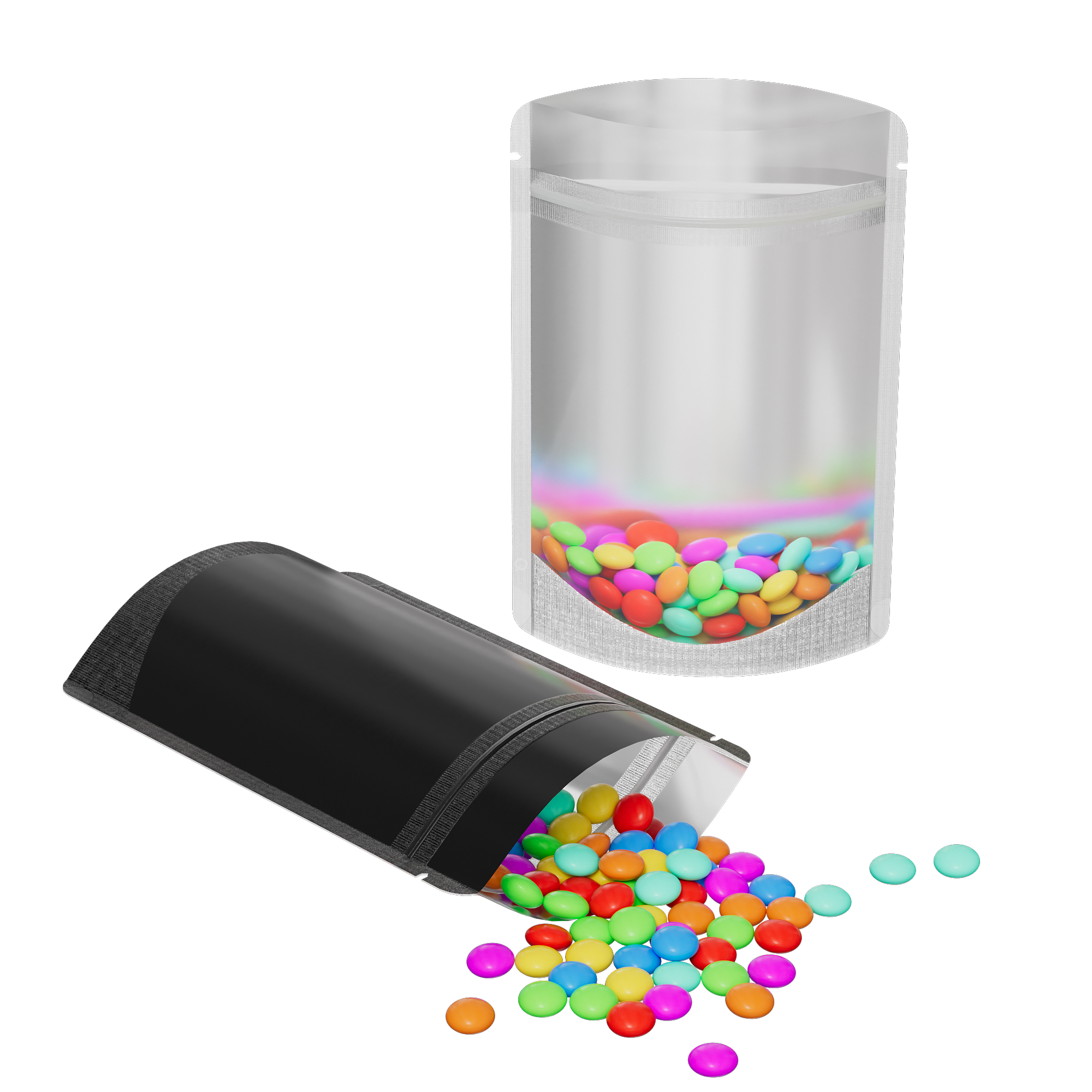 Half Waxed Black Metallic Mylar Stand Strong Bags with Half Waxed Black Metallic Mylar Stand Strong Bags with