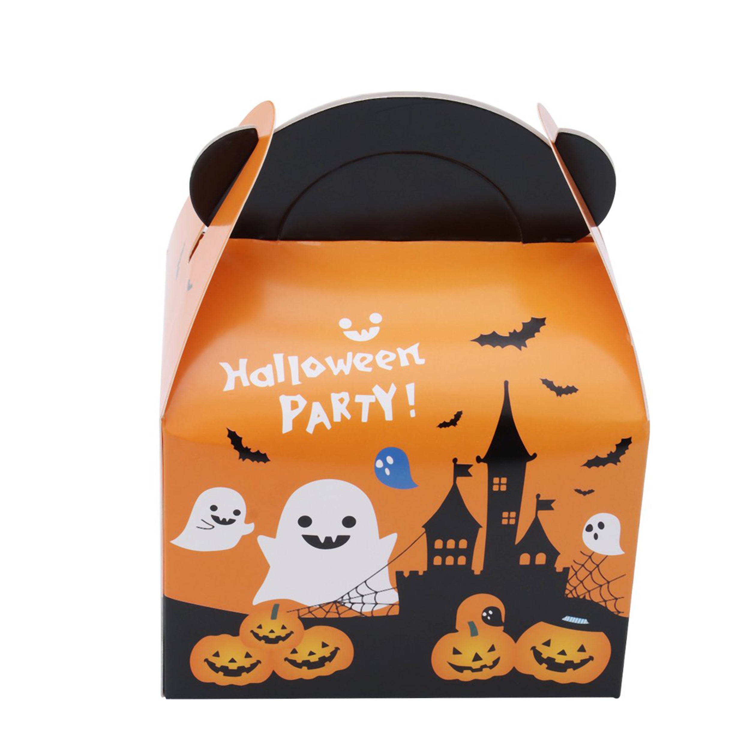 Halloween Designed Cardboard Treat Boxes with Handle Halloween Designed Cardboard Treat Boxes with Handle