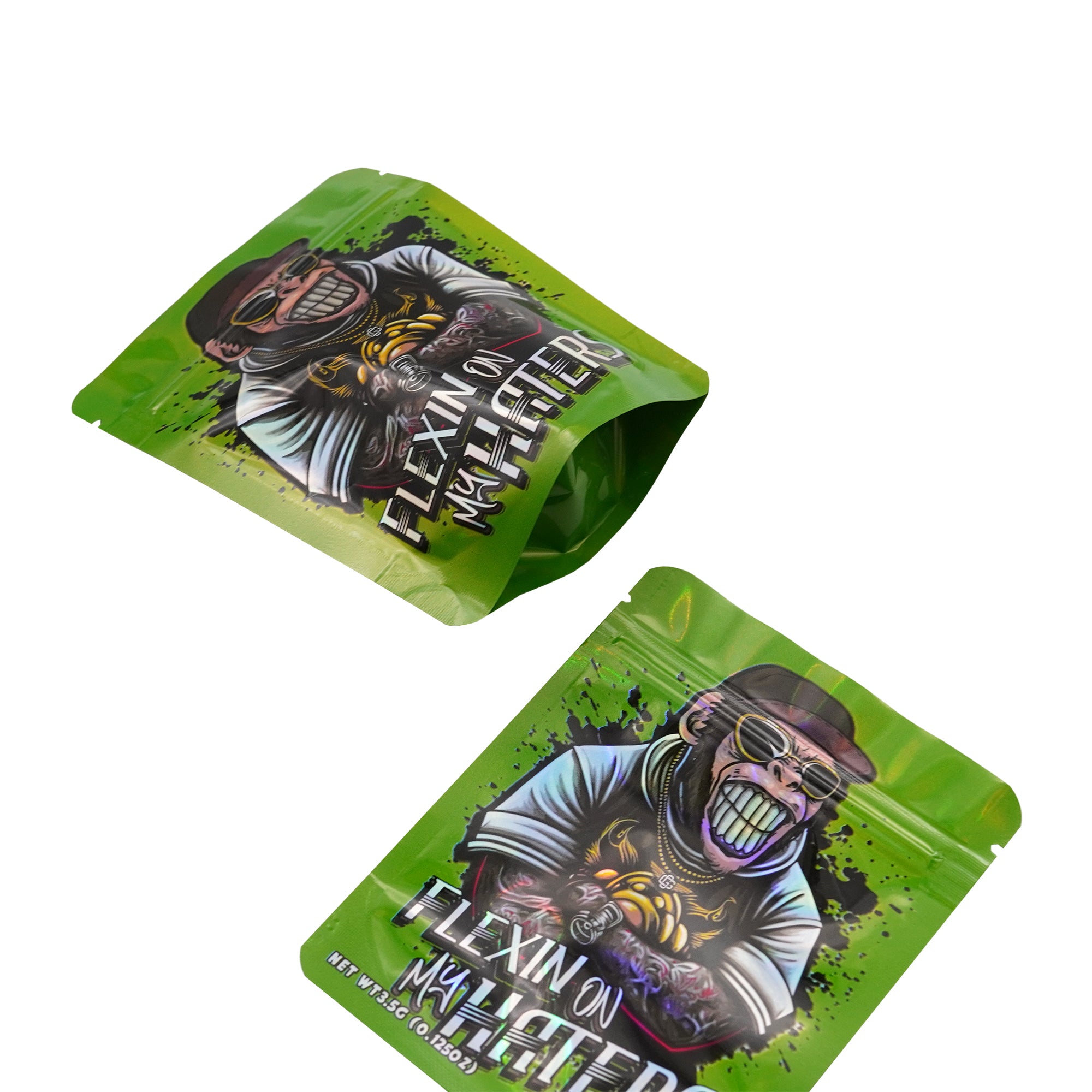 Holographic Ape Design Smell Proof Mylar Foil Stand Strong Holographic Ape Design Smell Proof Mylar Foil Stand Strong