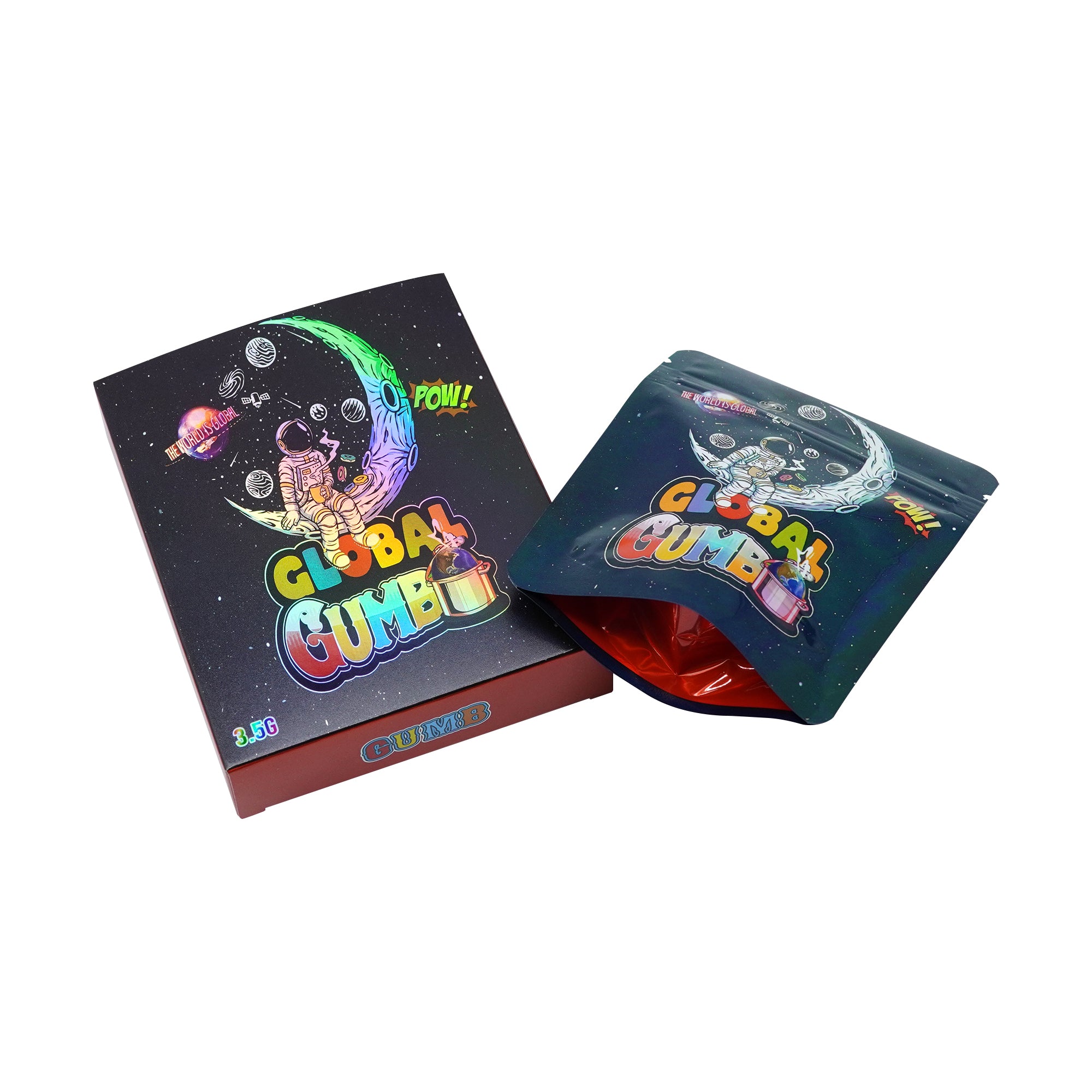 Holographic Astronaut Smell Proof Metallized Foil Stand Holographic Astronaut Smell Proof Metallized Foil Stand