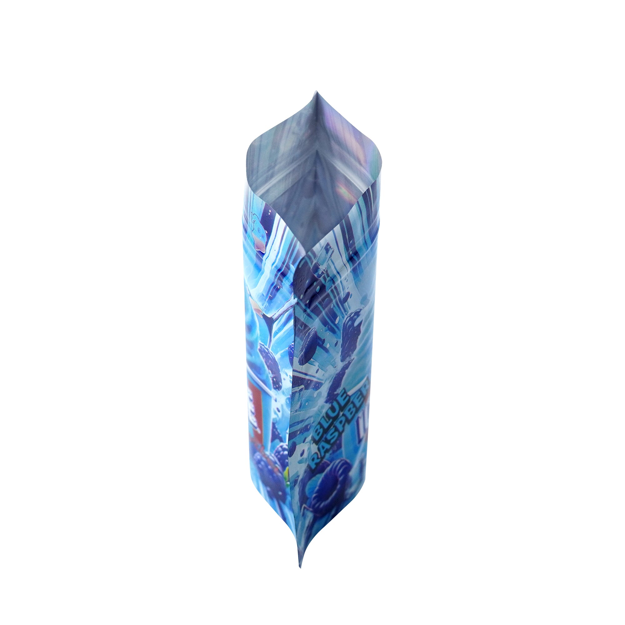 Holographic Blue Icee Smell Proof Metallized Foil Stand Holographic Blue Icee Smell Proof Metallized Foil Stand